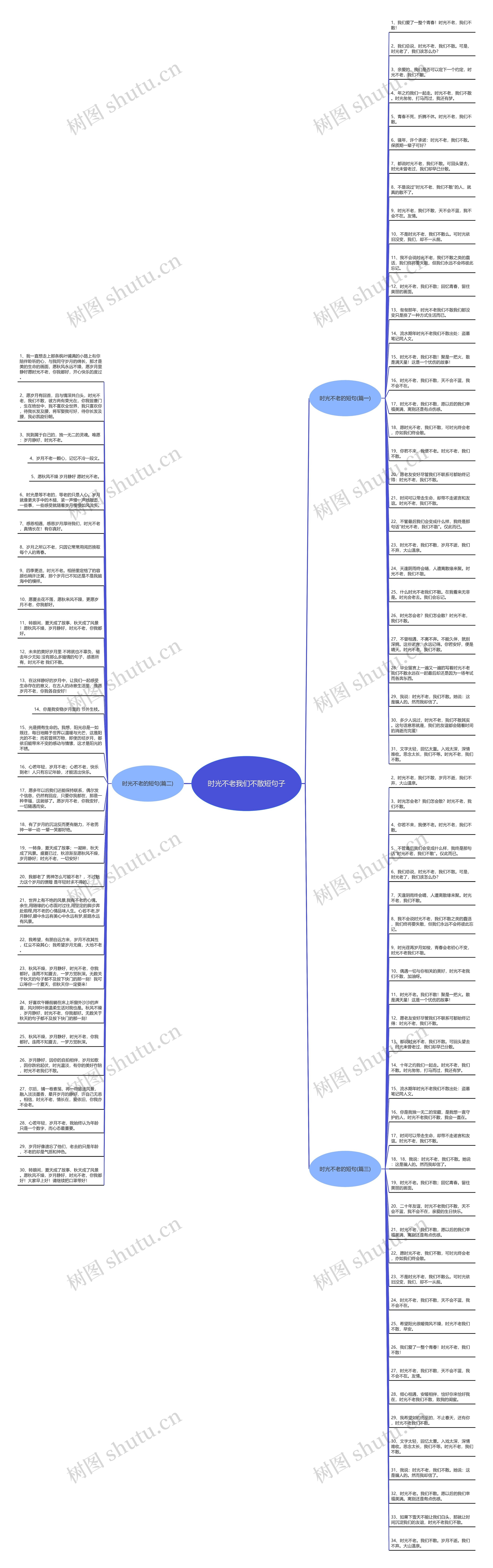 时光不老我们不散短句子思维导图