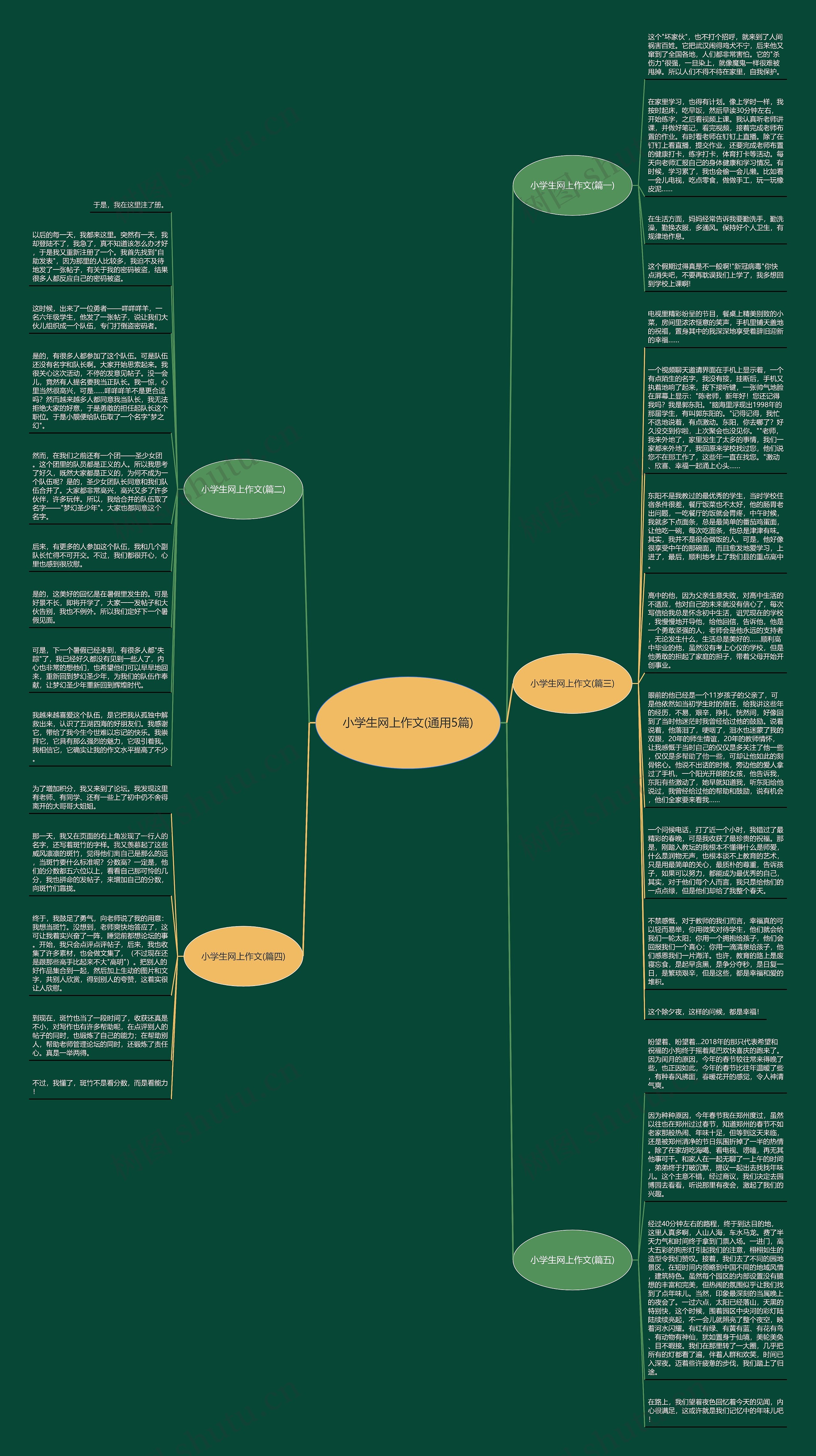小学生网上作文(通用5篇)思维导图