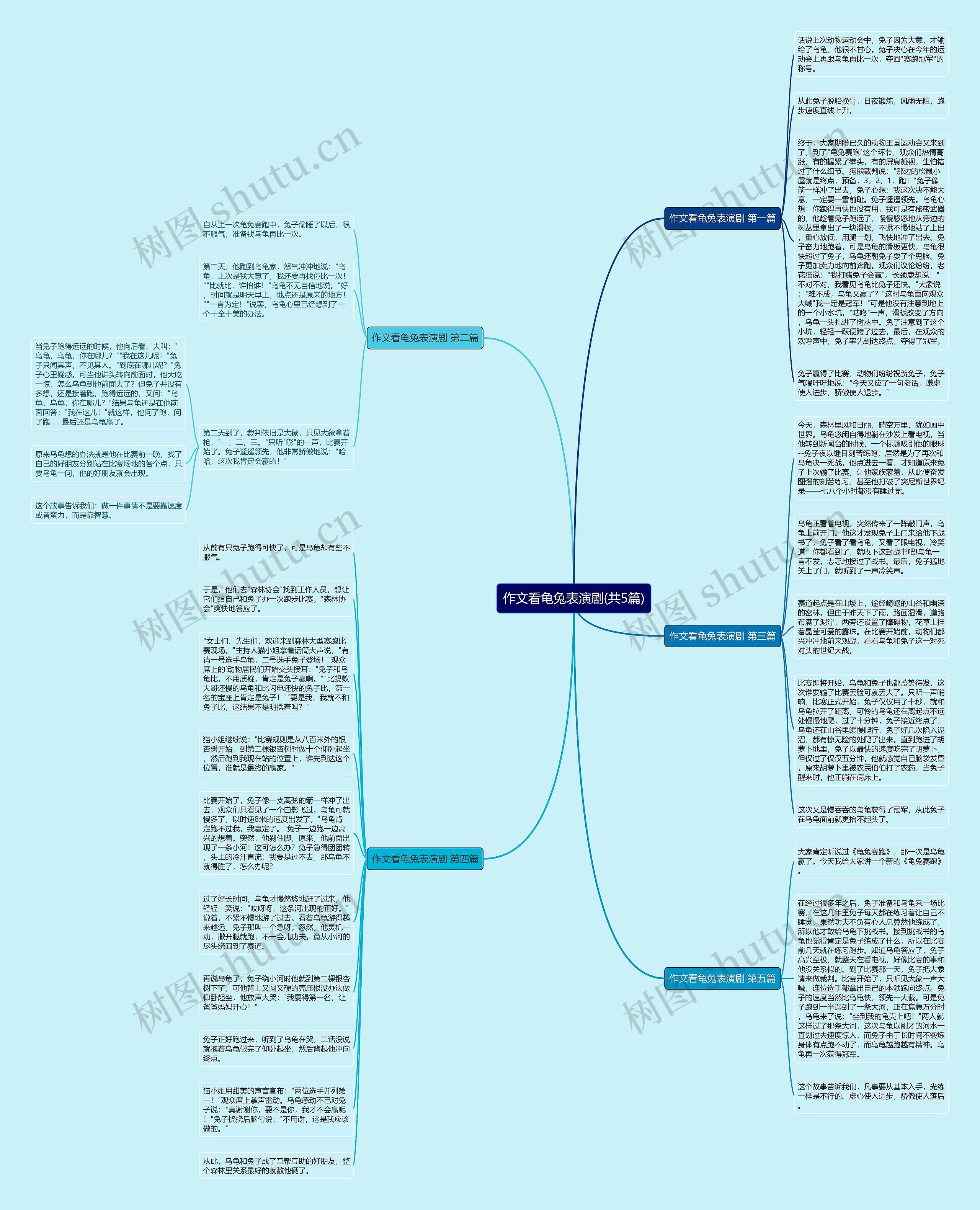 作文看龟兔表演剧(共5篇)思维导图