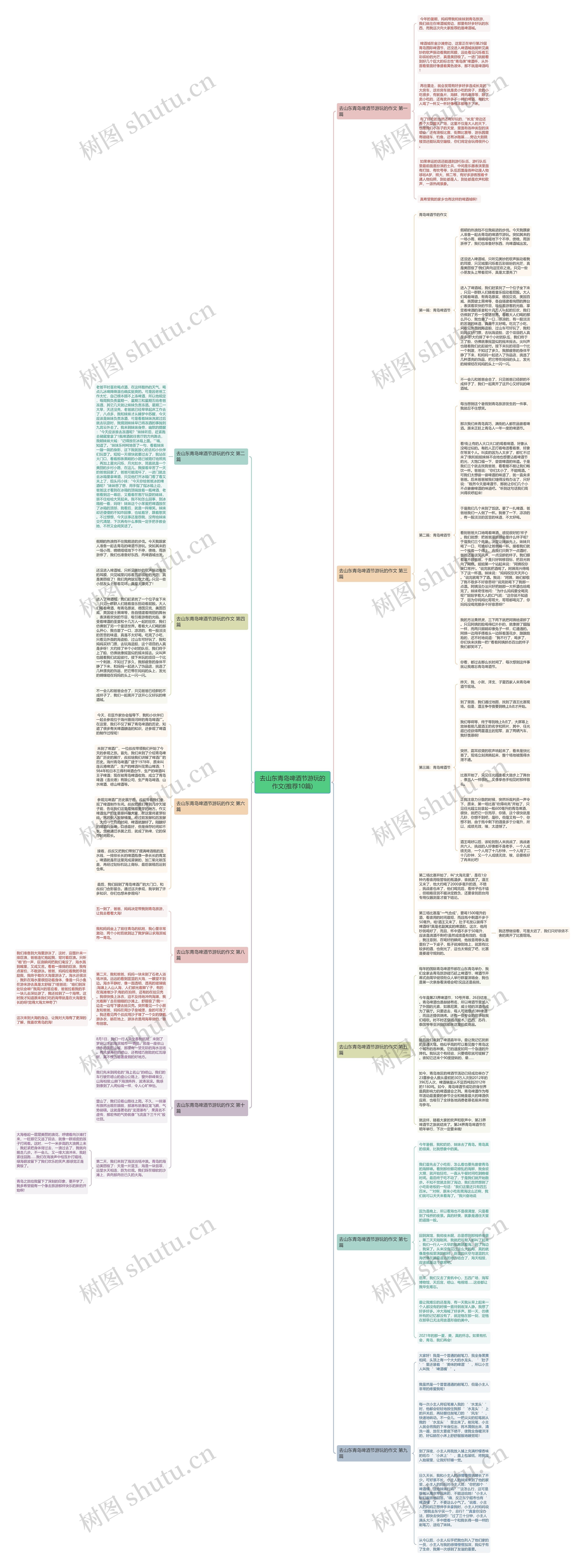 去山东青岛啤酒节游玩的作文(推荐10篇)思维导图