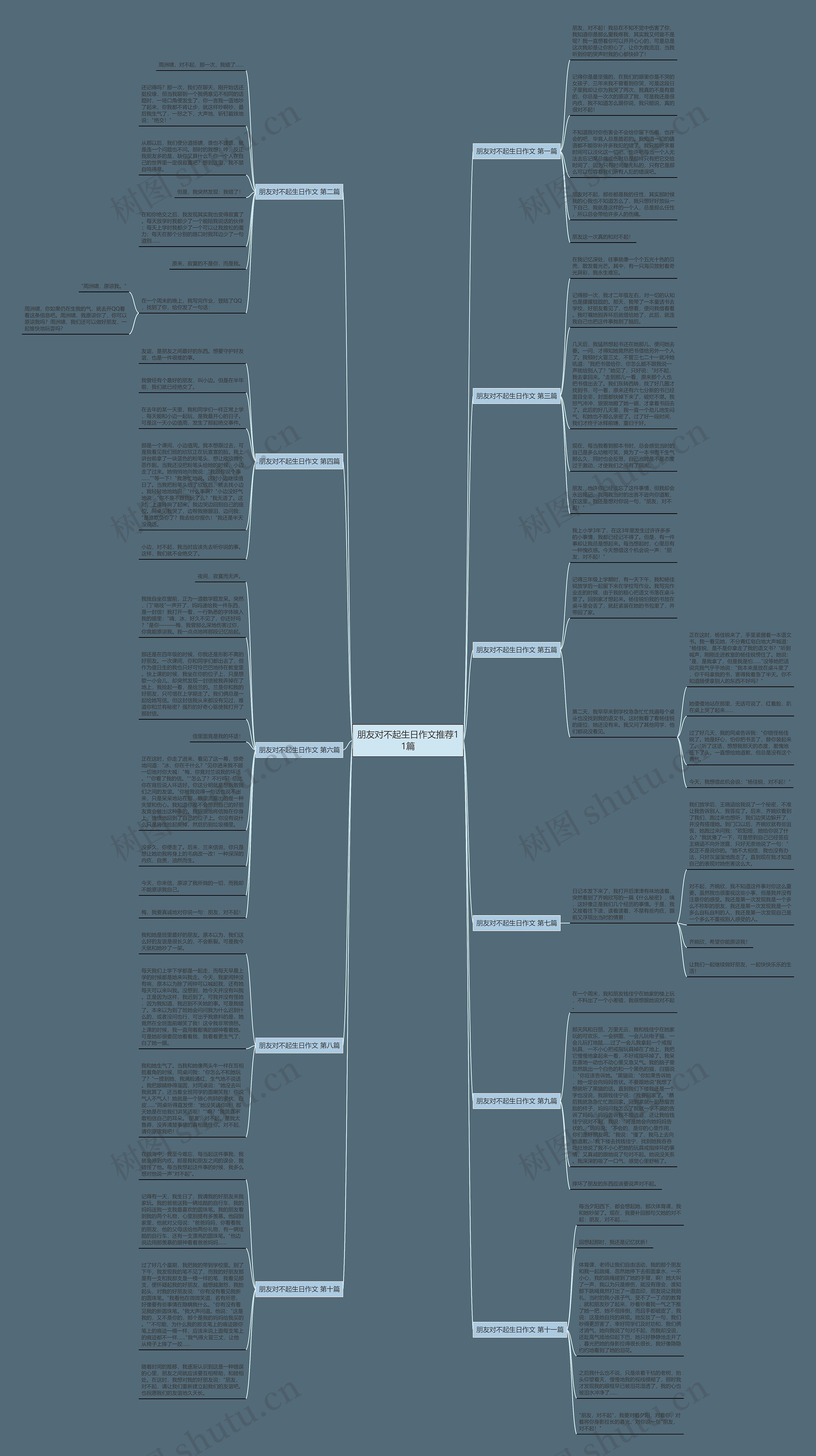 朋友对不起生日作文推荐11篇思维导图