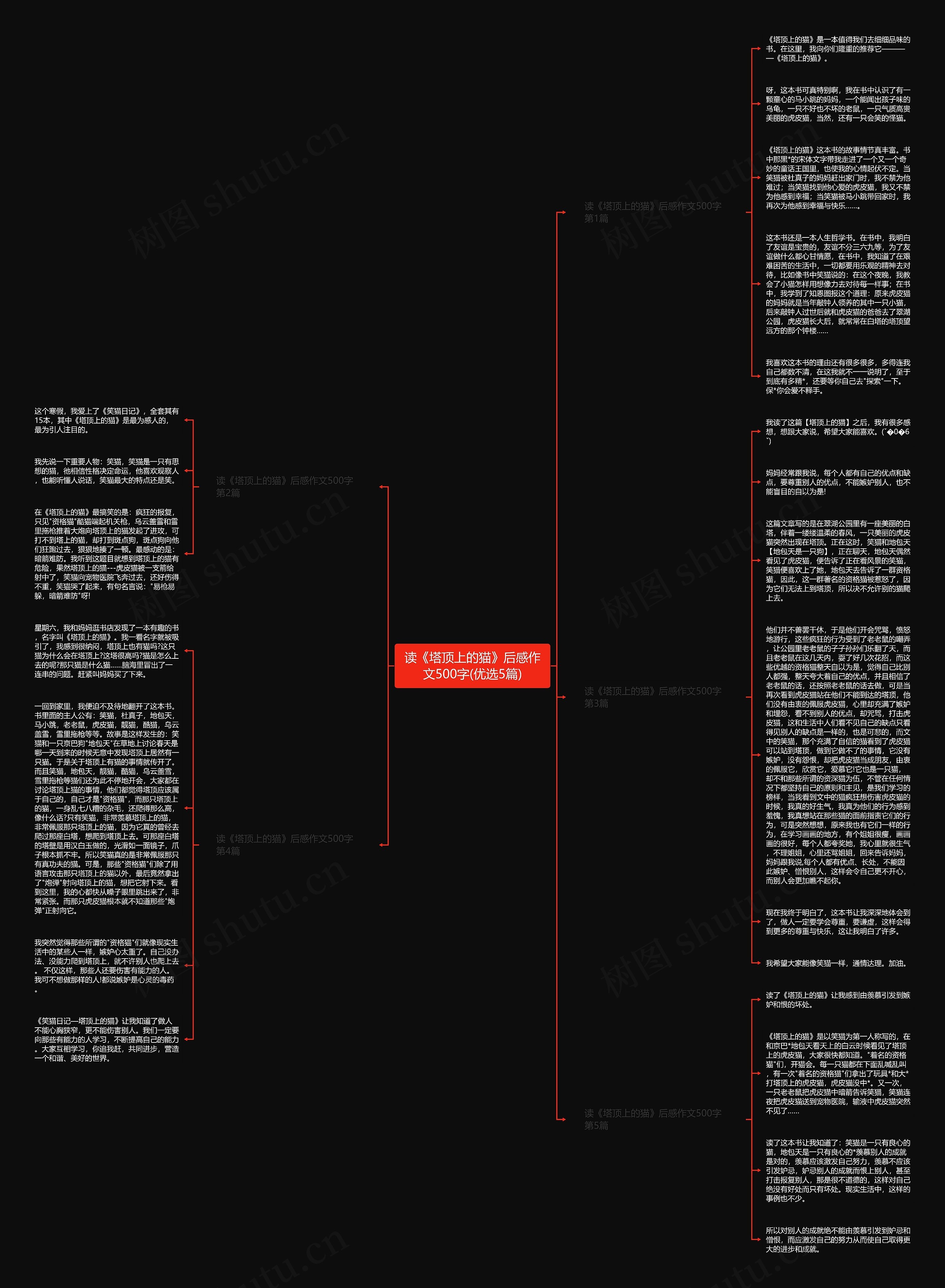 读《塔顶上的猫》后感作文500字(优选5篇)思维导图