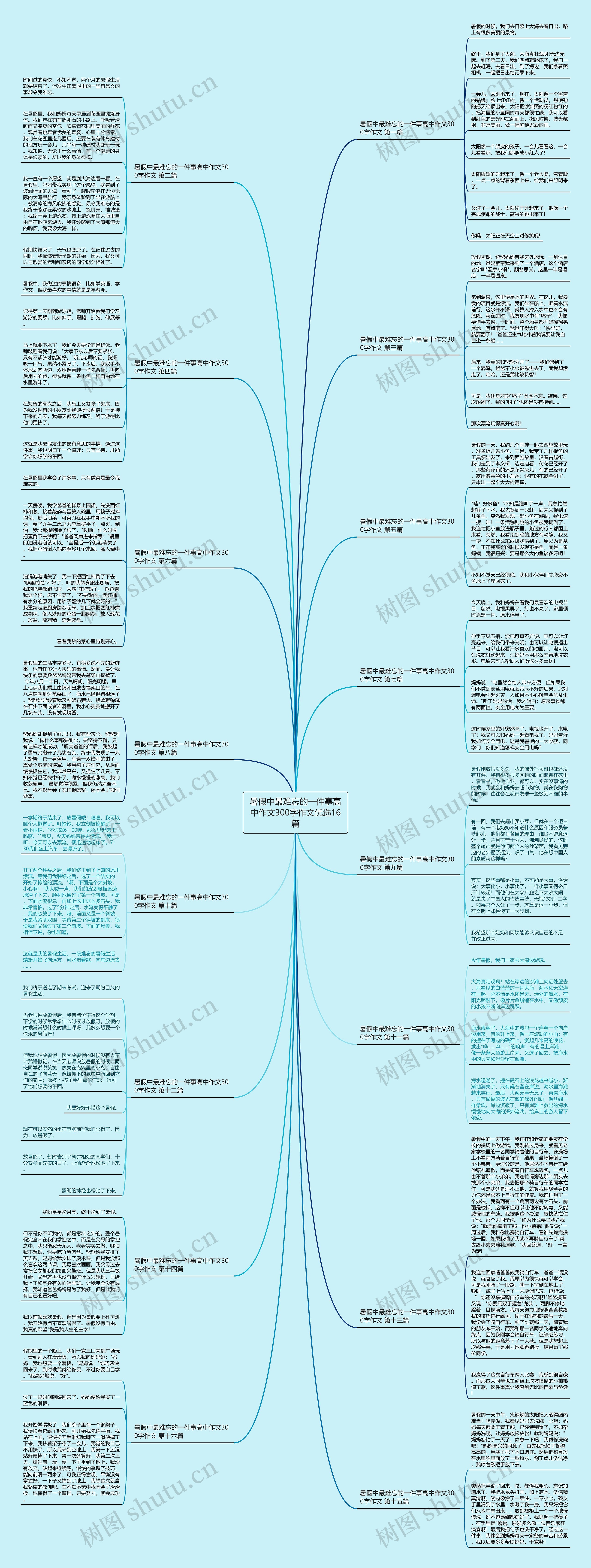 暑假中最难忘的一件事高中作文300字作文优选16篇思维导图