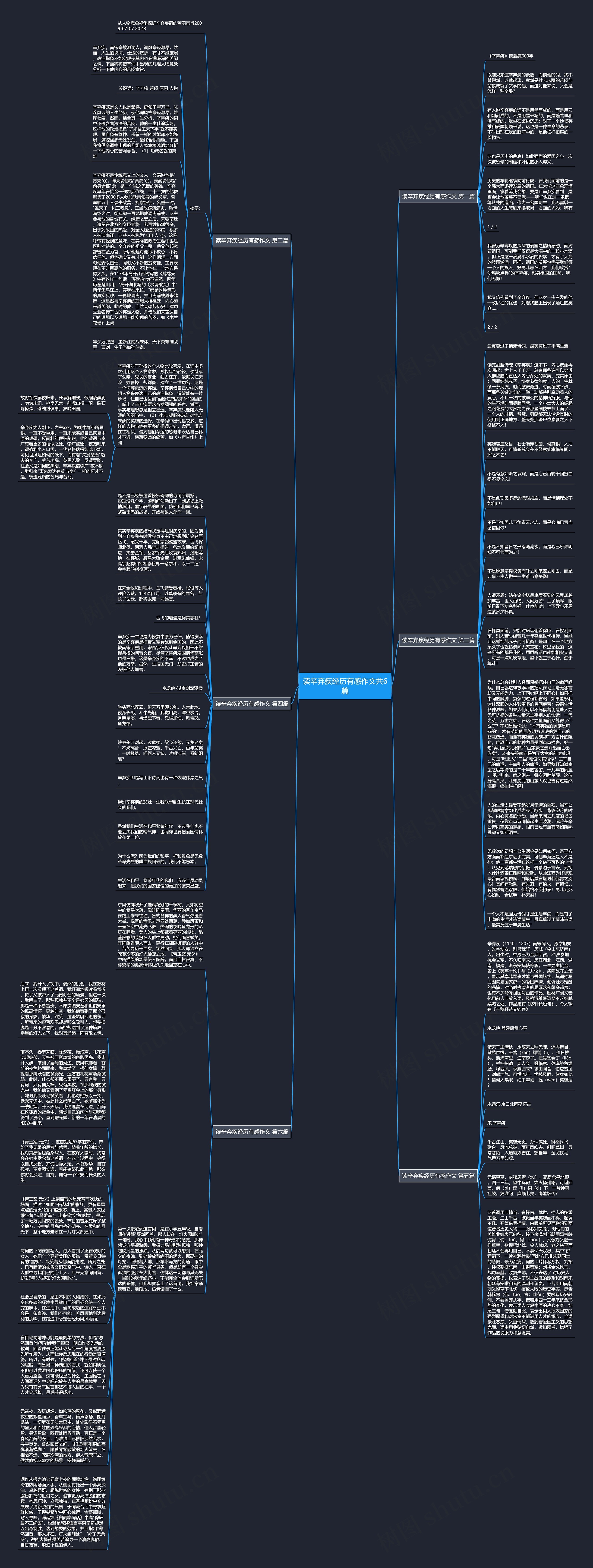 读辛弃疾经历有感作文共6篇思维导图