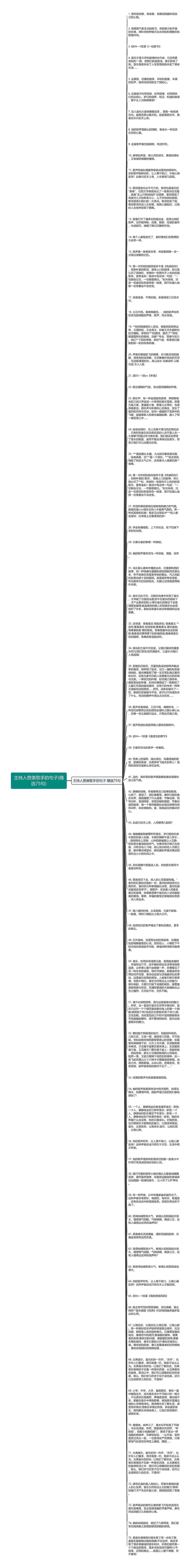 主持人赞美歌手的句子(精选75句)思维导图