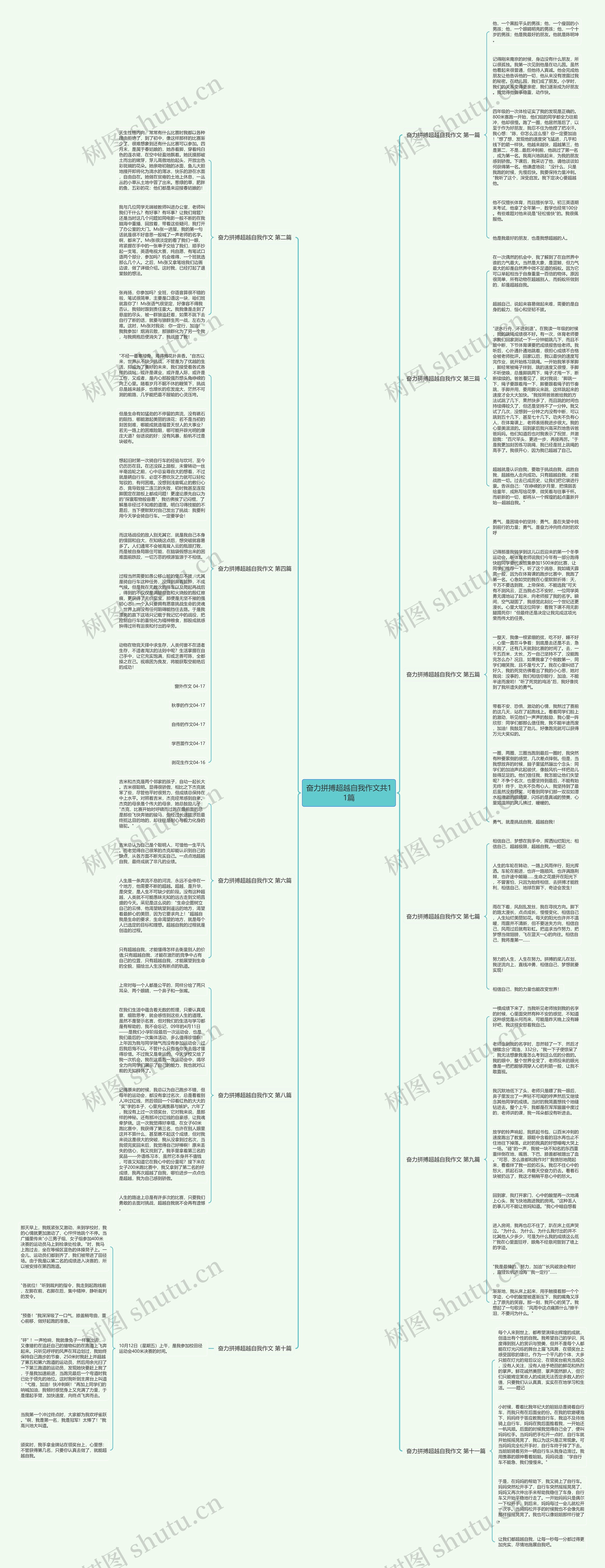 奋力拼搏超越自我作文共11篇思维导图