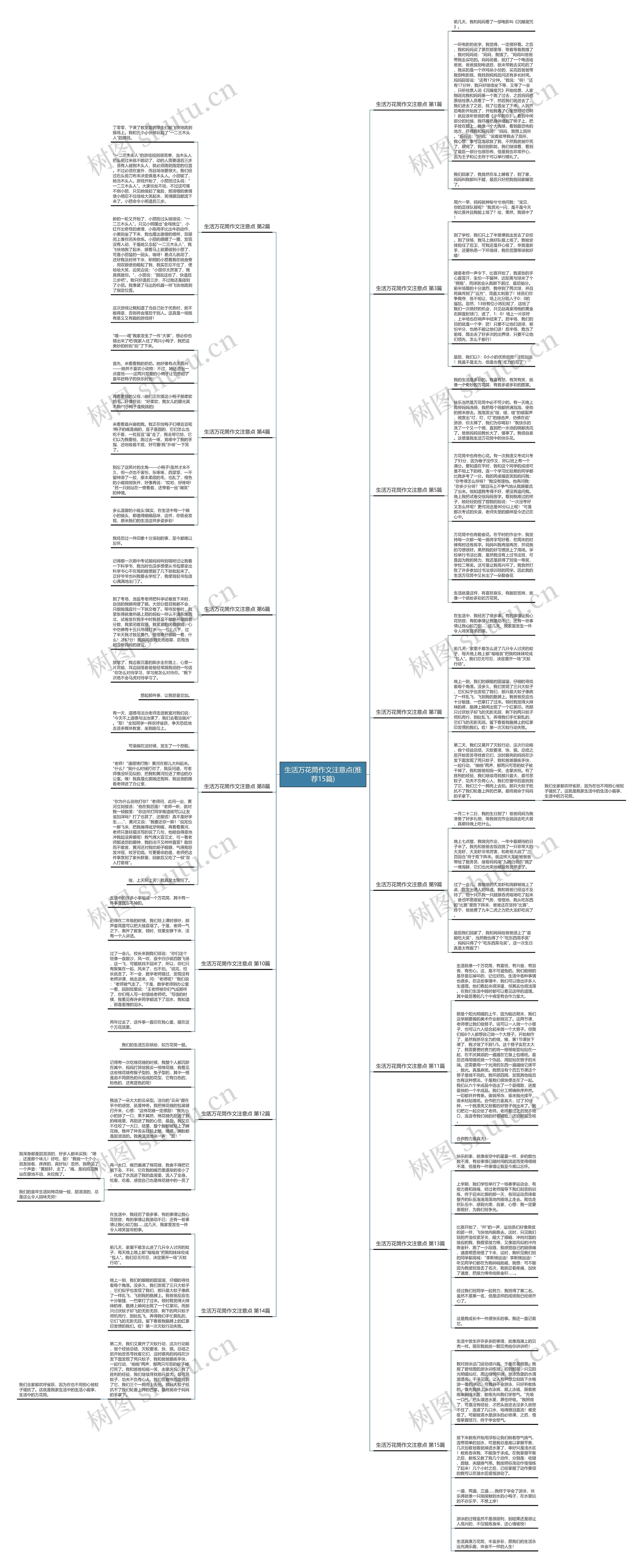 生活万花筒作文注意点(推荐15篇)思维导图