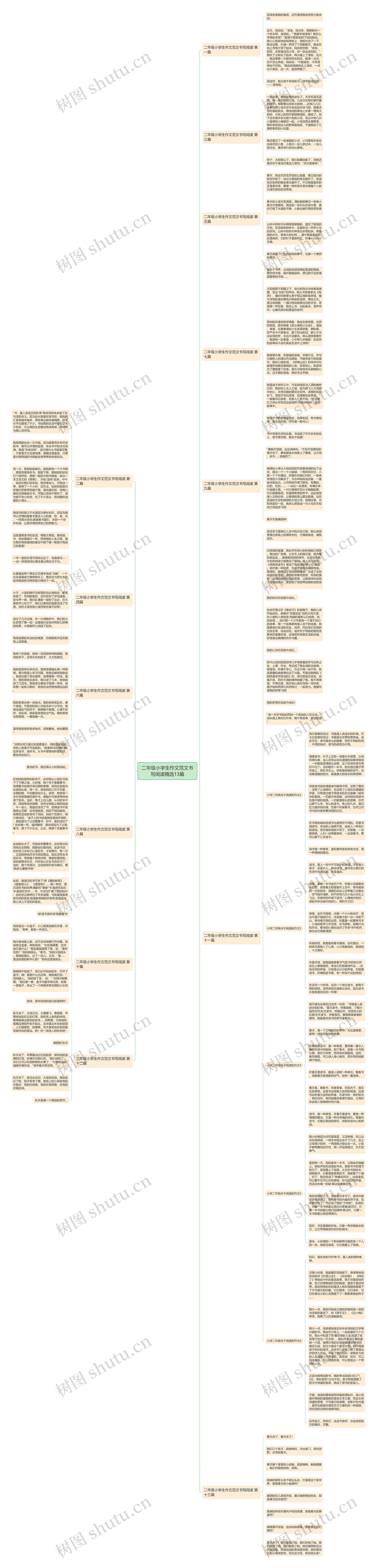 二年级小学生作文范文书写阅读精选13篇思维导图