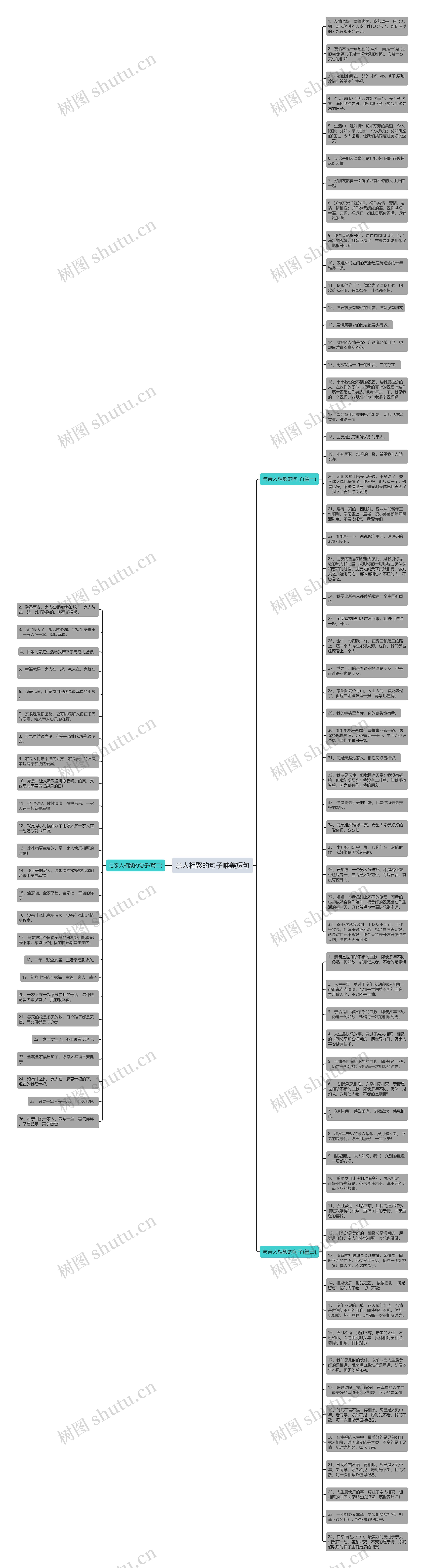 亲人相聚的句子唯美短句思维导图