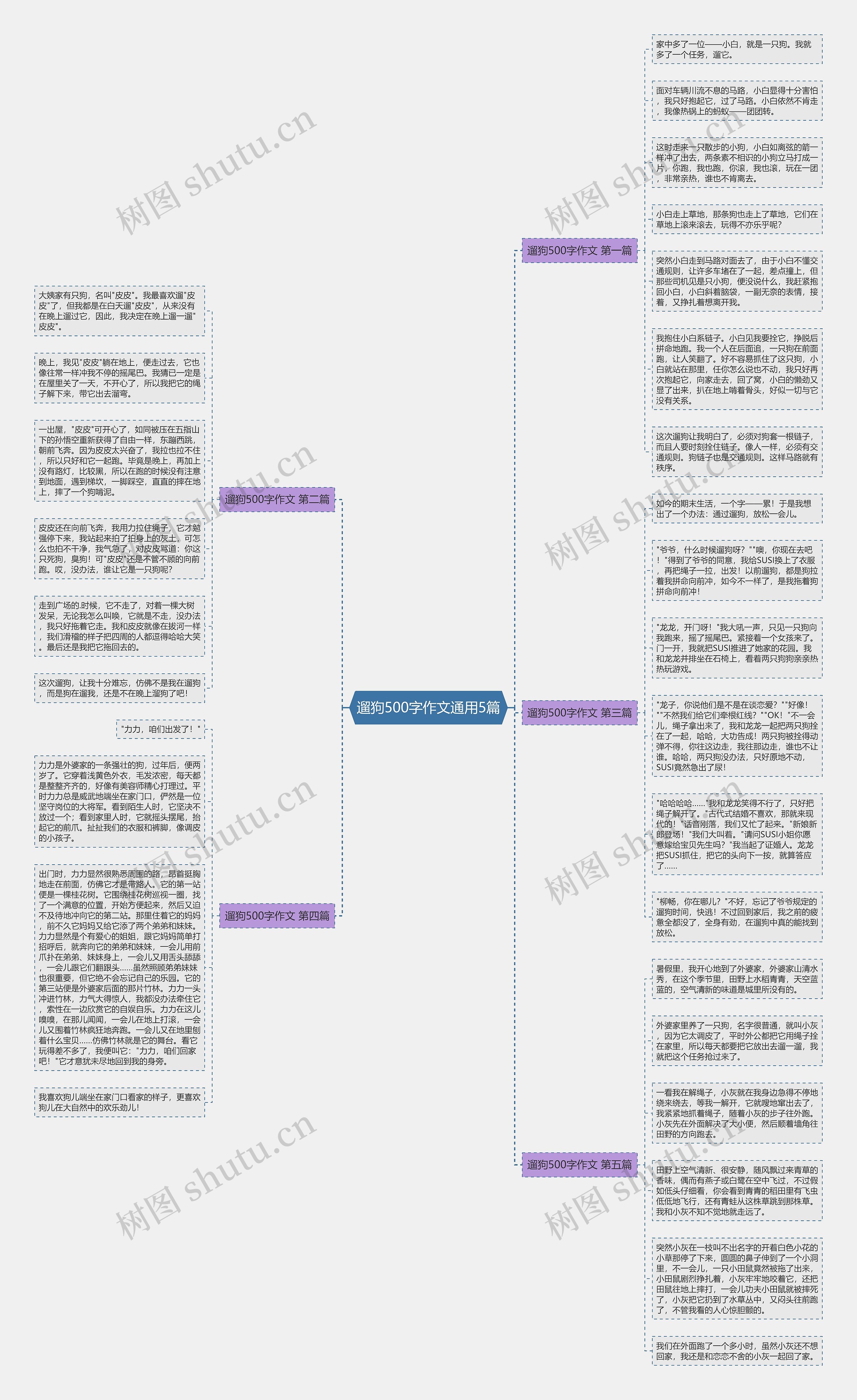 遛狗500字作文通用5篇思维导图