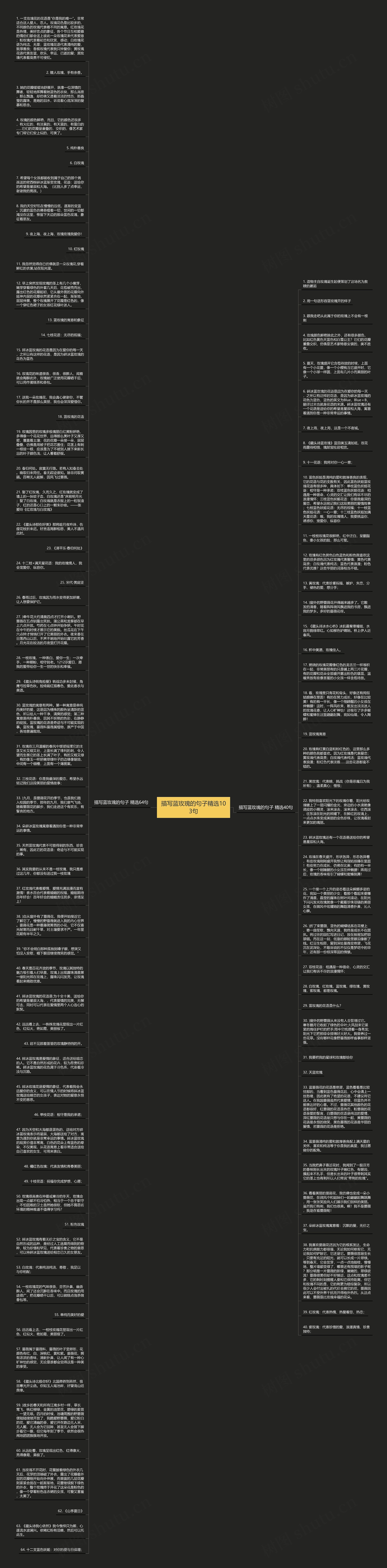 描写蓝玫瑰的句子精选103句思维导图