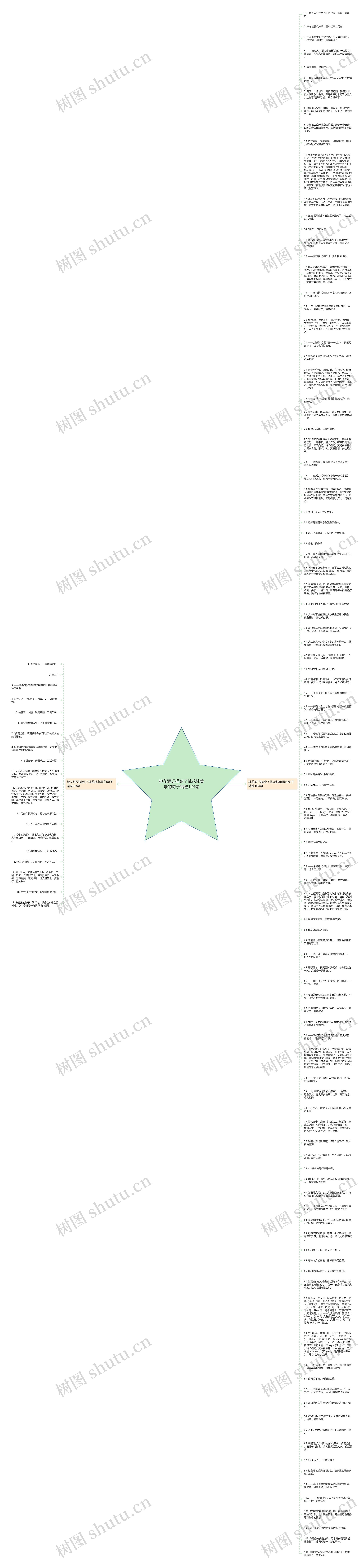 桃花源记描绘了桃花林美景的句子精选123句思维导图