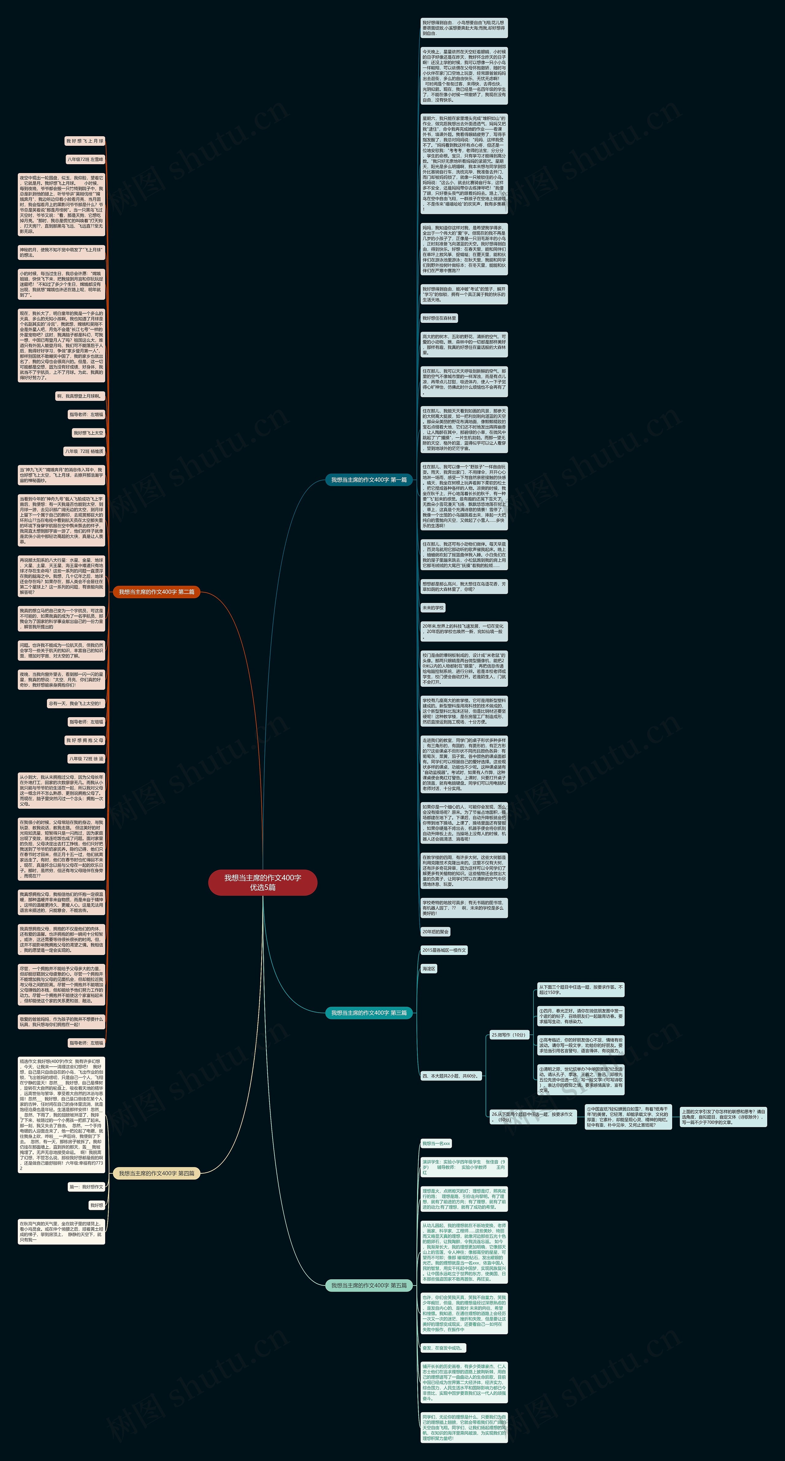 我想当主席的作文400字优选5篇思维导图