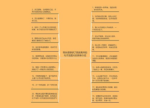 等失望攒够了我就离开的句子及图片的简单介绍