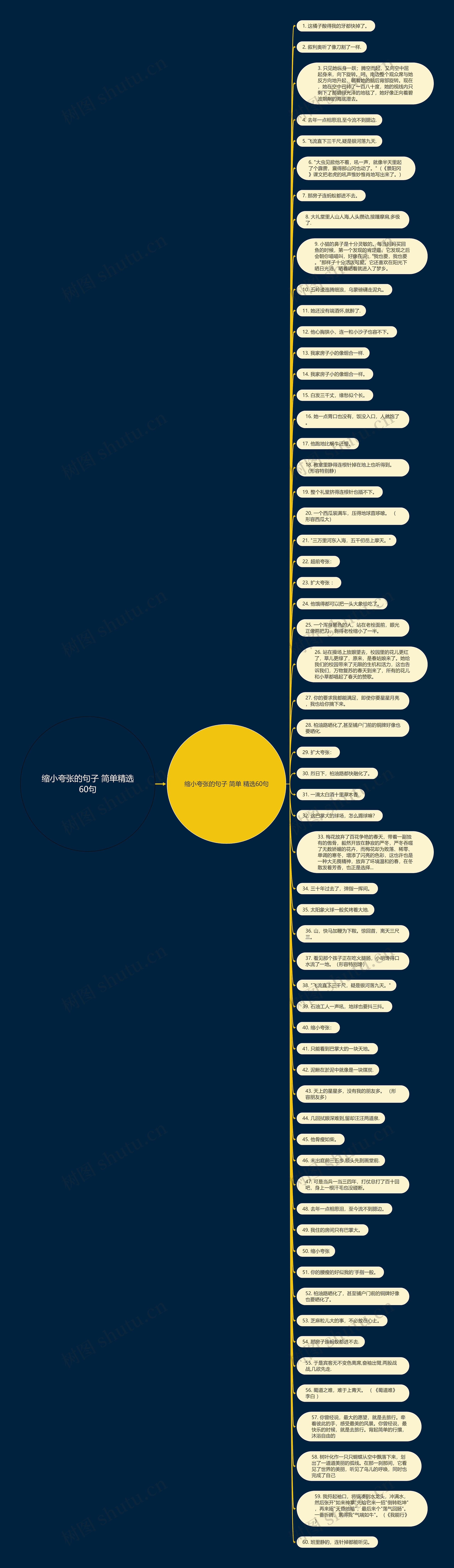 缩小夸张的句子 简单精选60句思维导图