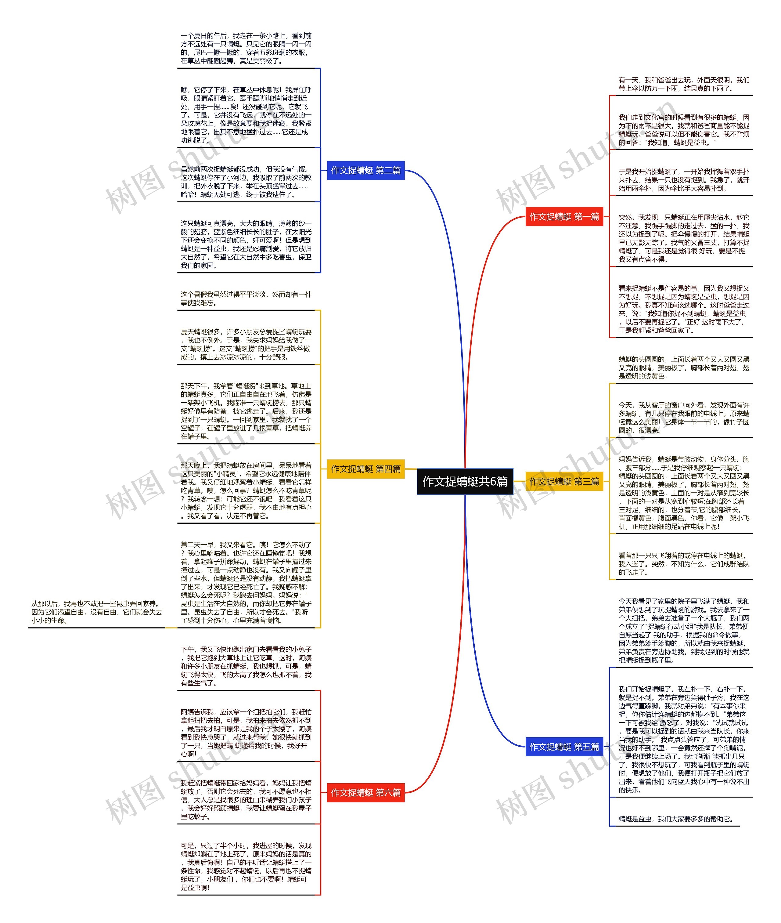 作文捉蜻蜓共6篇思维导图