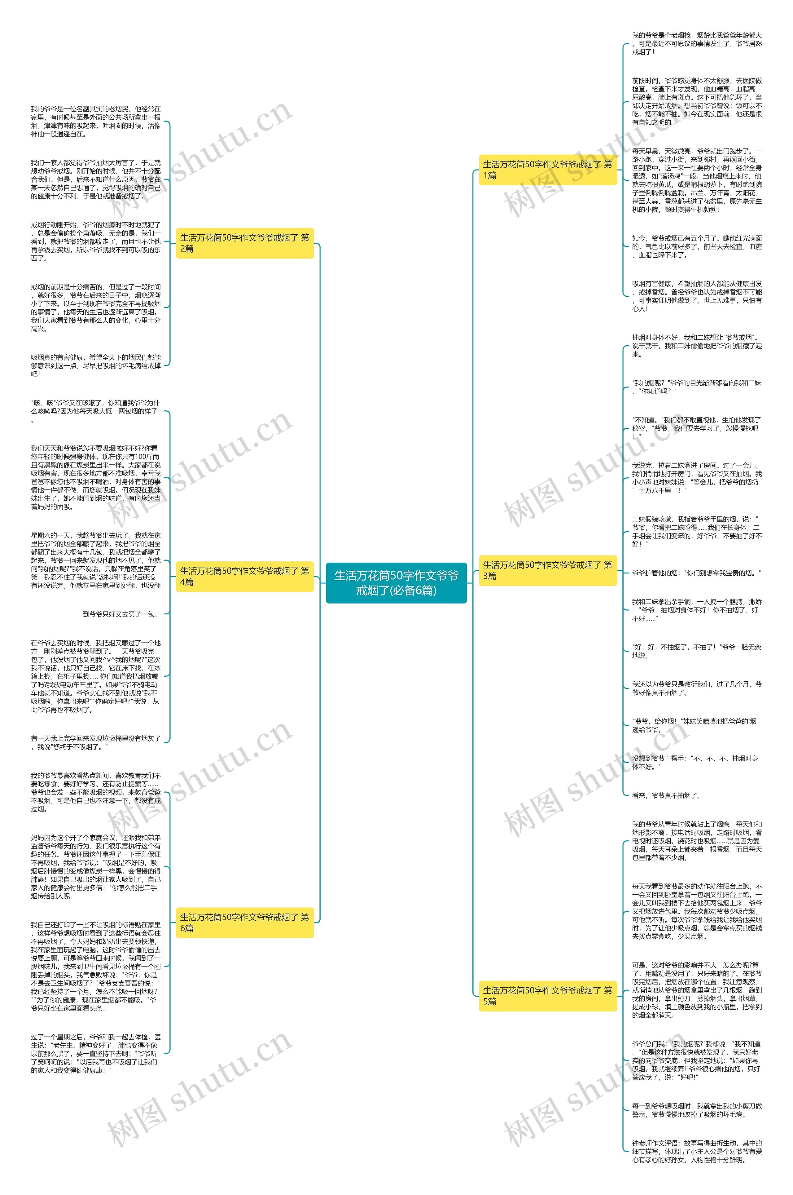 生活万花筒50字作文爷爷戒烟了(必备6篇)思维导图