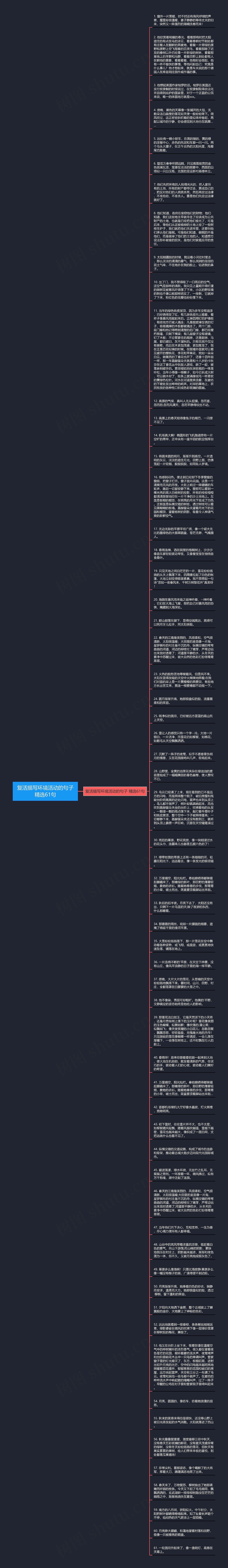 复活描写环境活动的句子精选61句