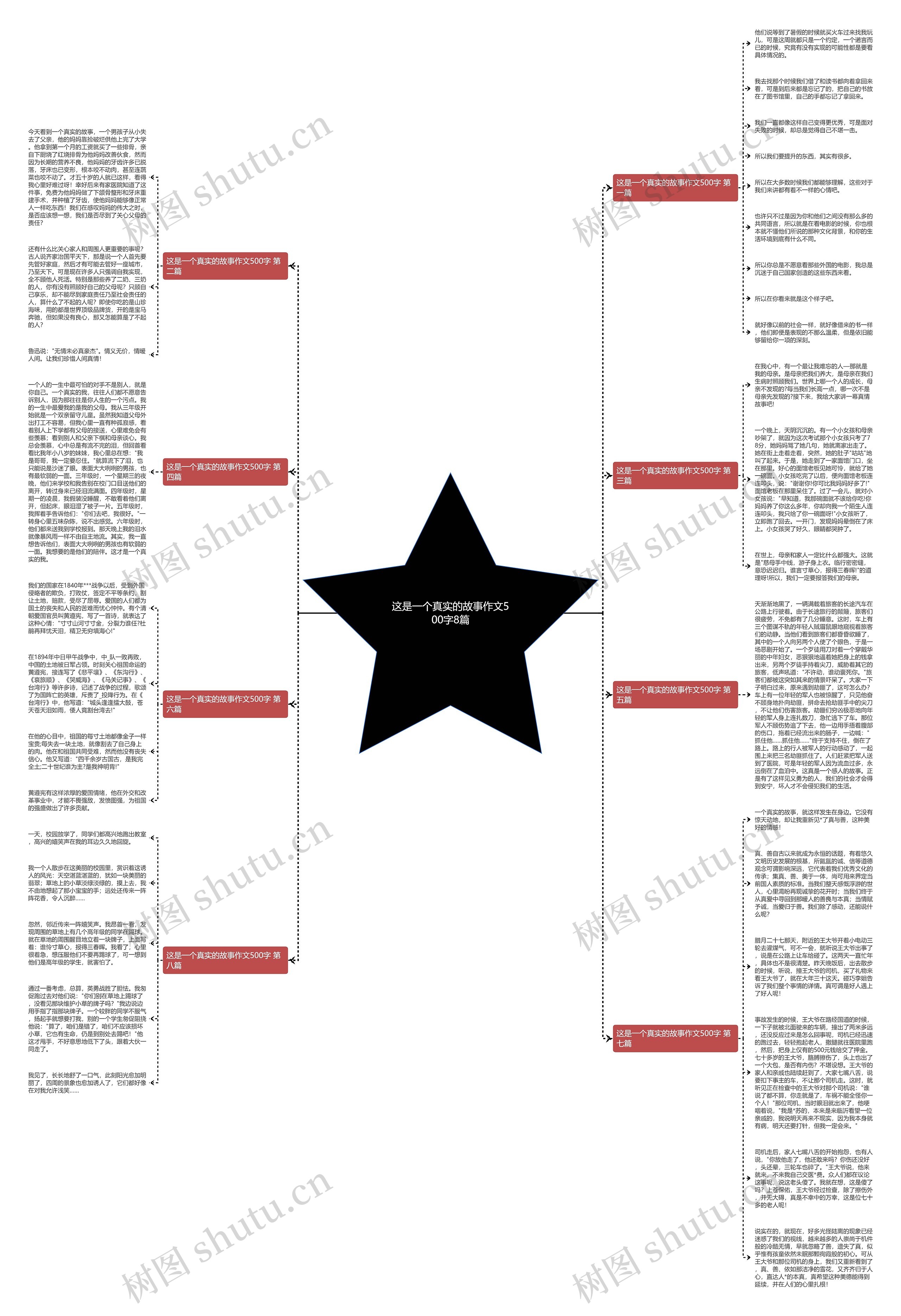 这是一个真实的故事作文500字8篇思维导图