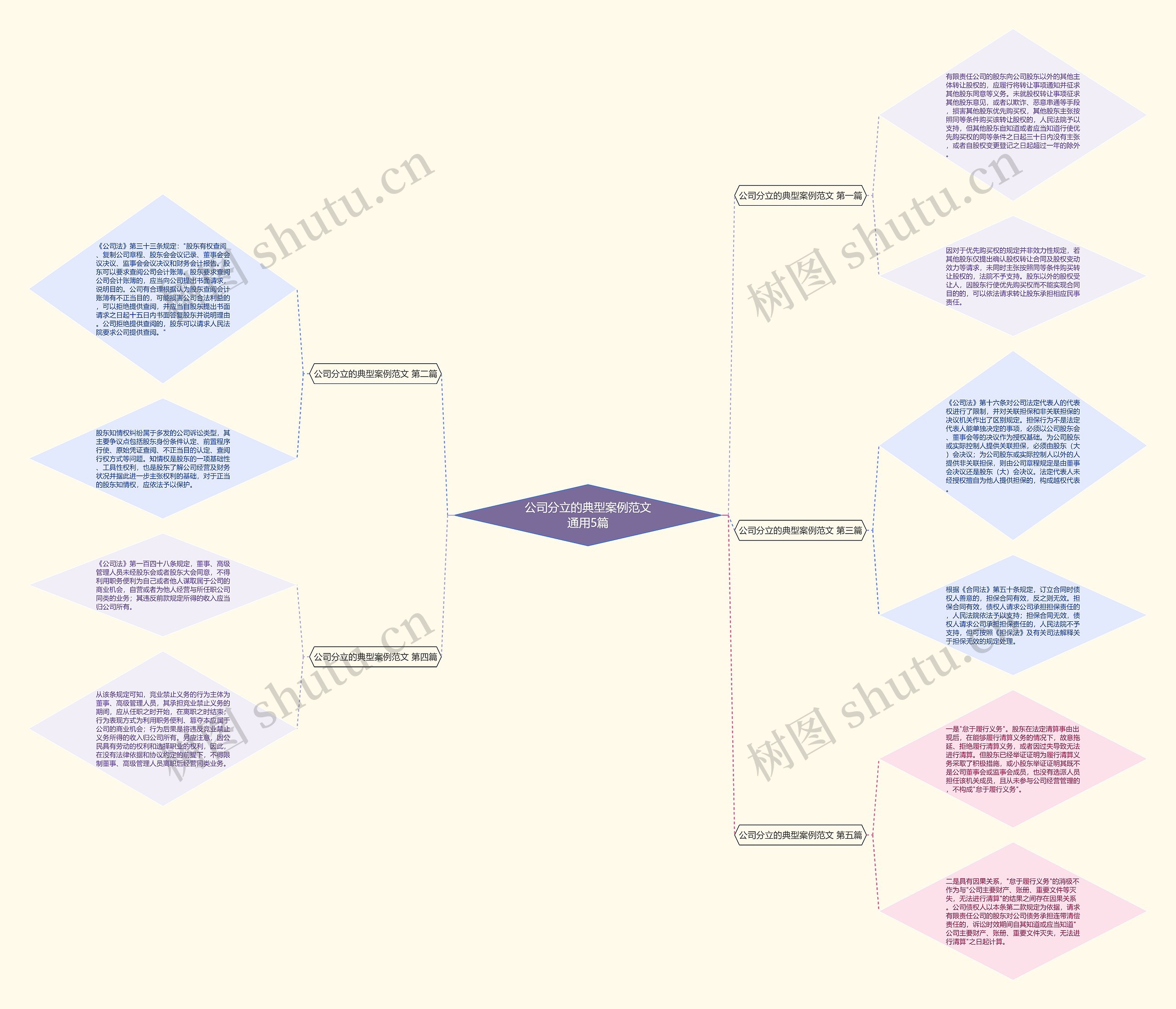 公司分立的典型案例范文通用5篇思维导图