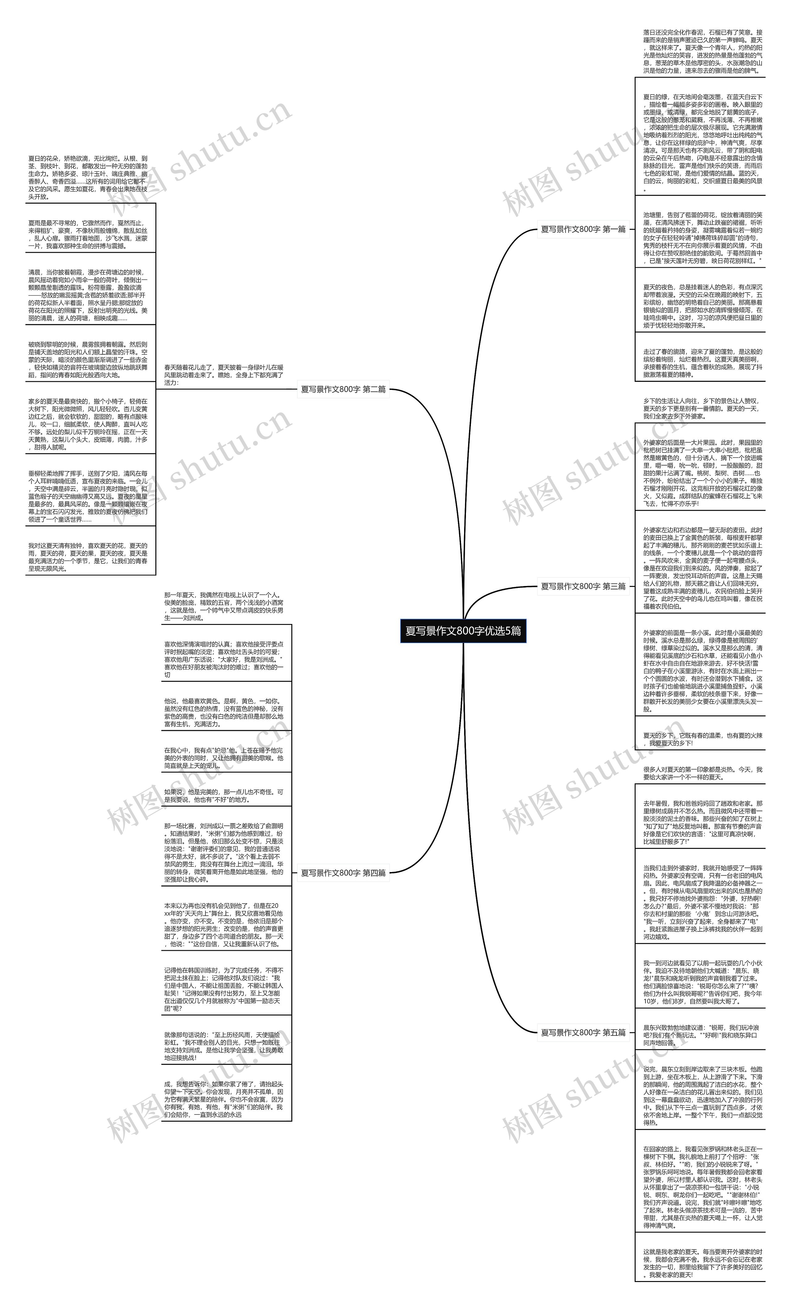 夏写景作文800字优选5篇思维导图