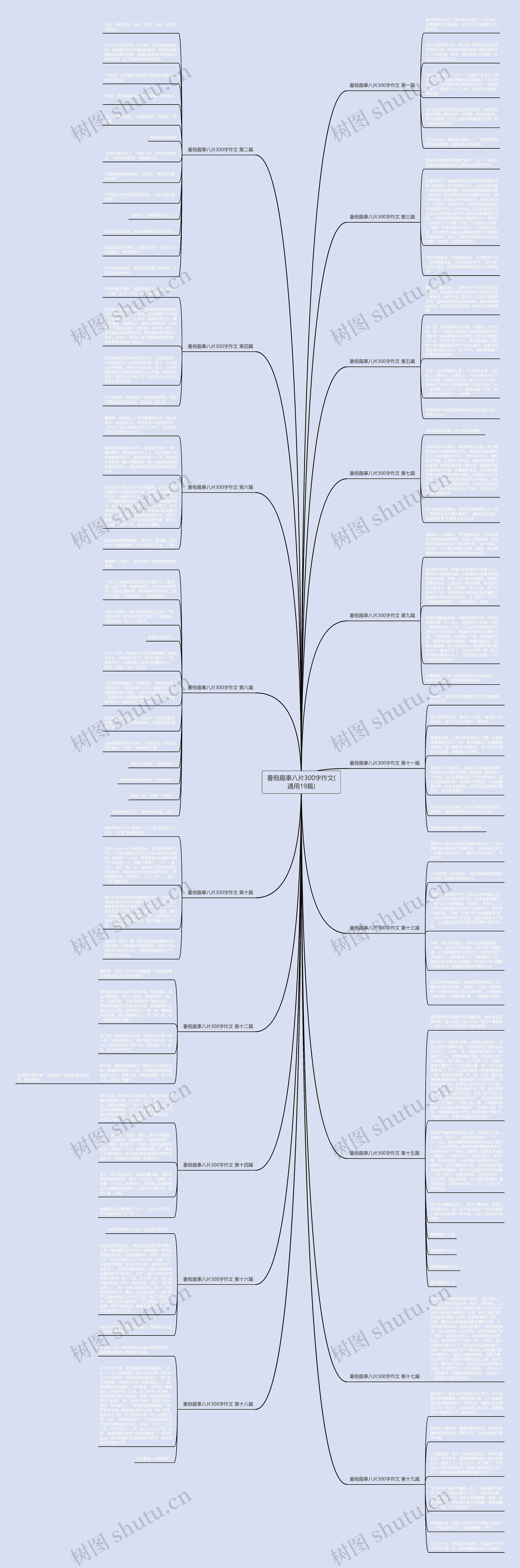 暑假趣事八片300字作文(通用19篇)思维导图