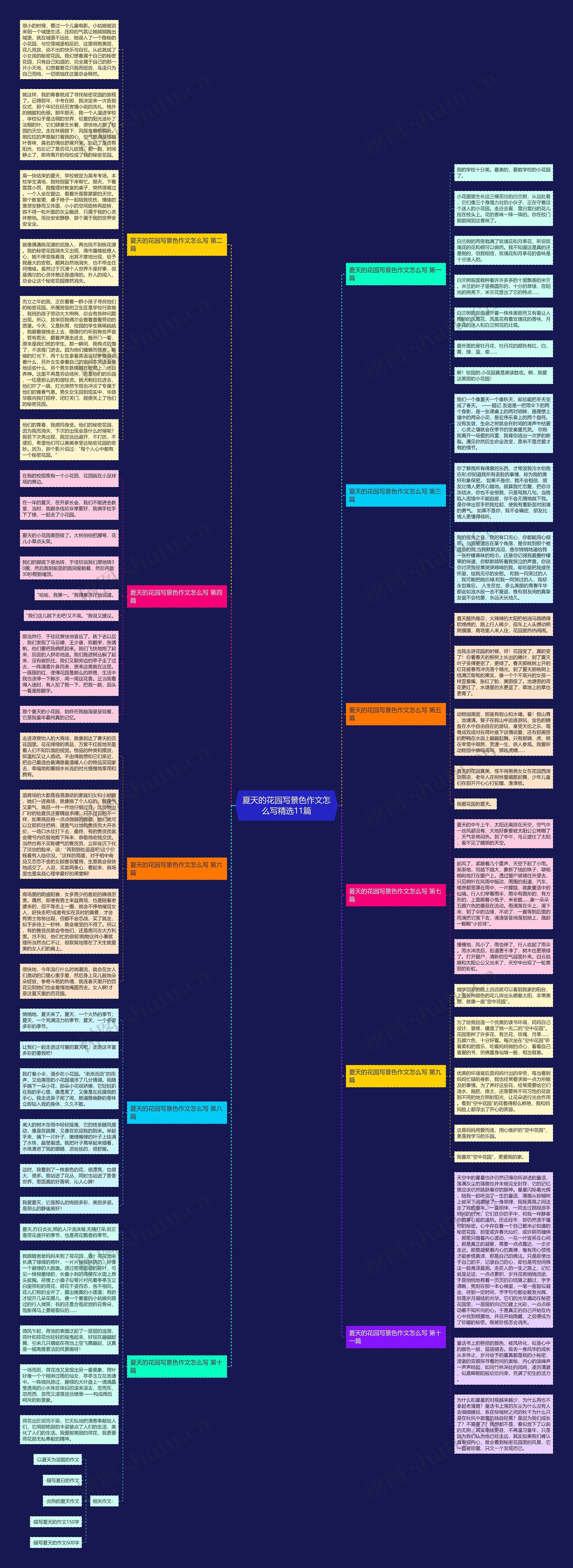 夏天的花园写景色作文怎么写精选11篇思维导图