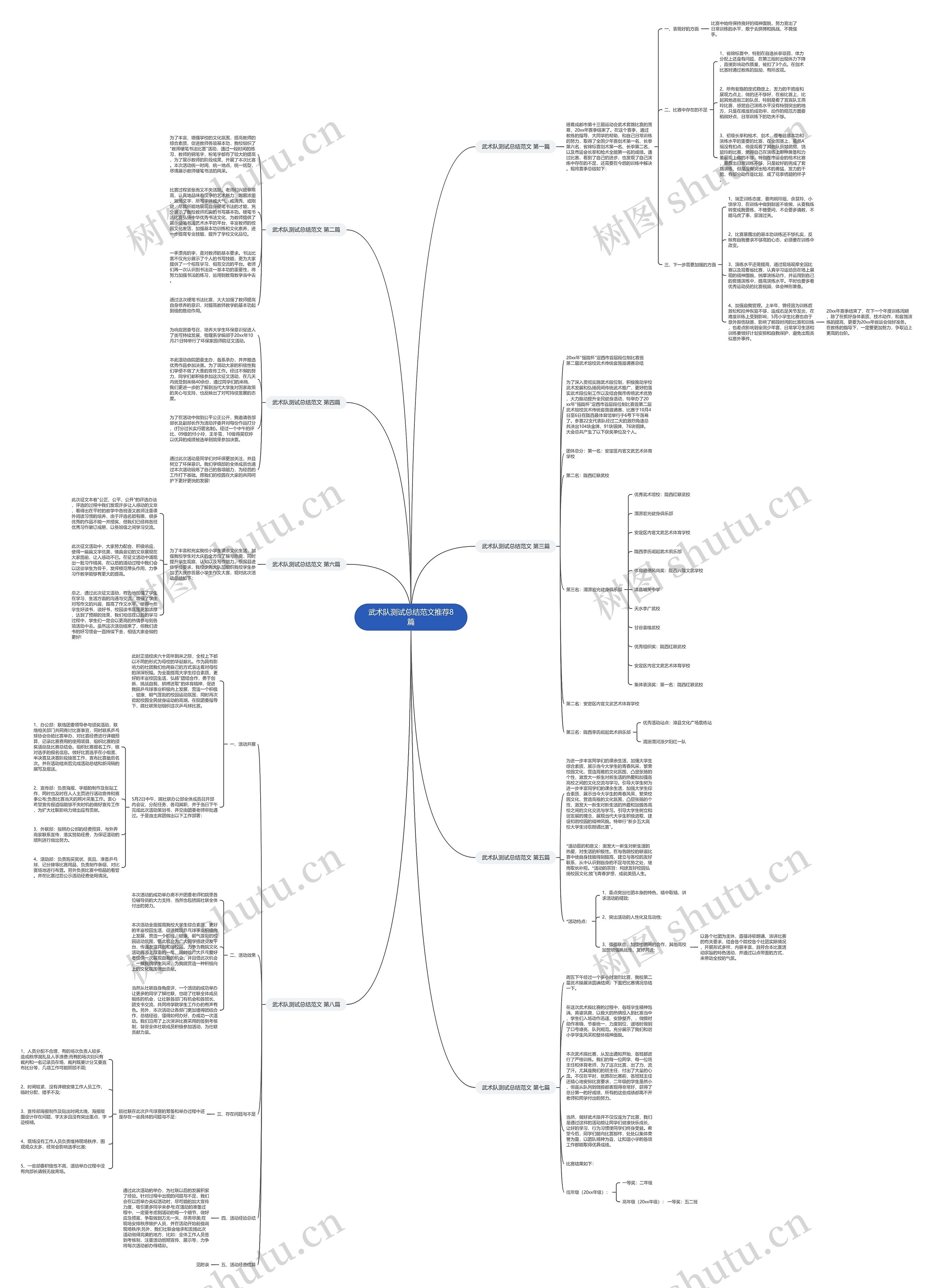 武术队测试总结范文推荐8篇思维导图