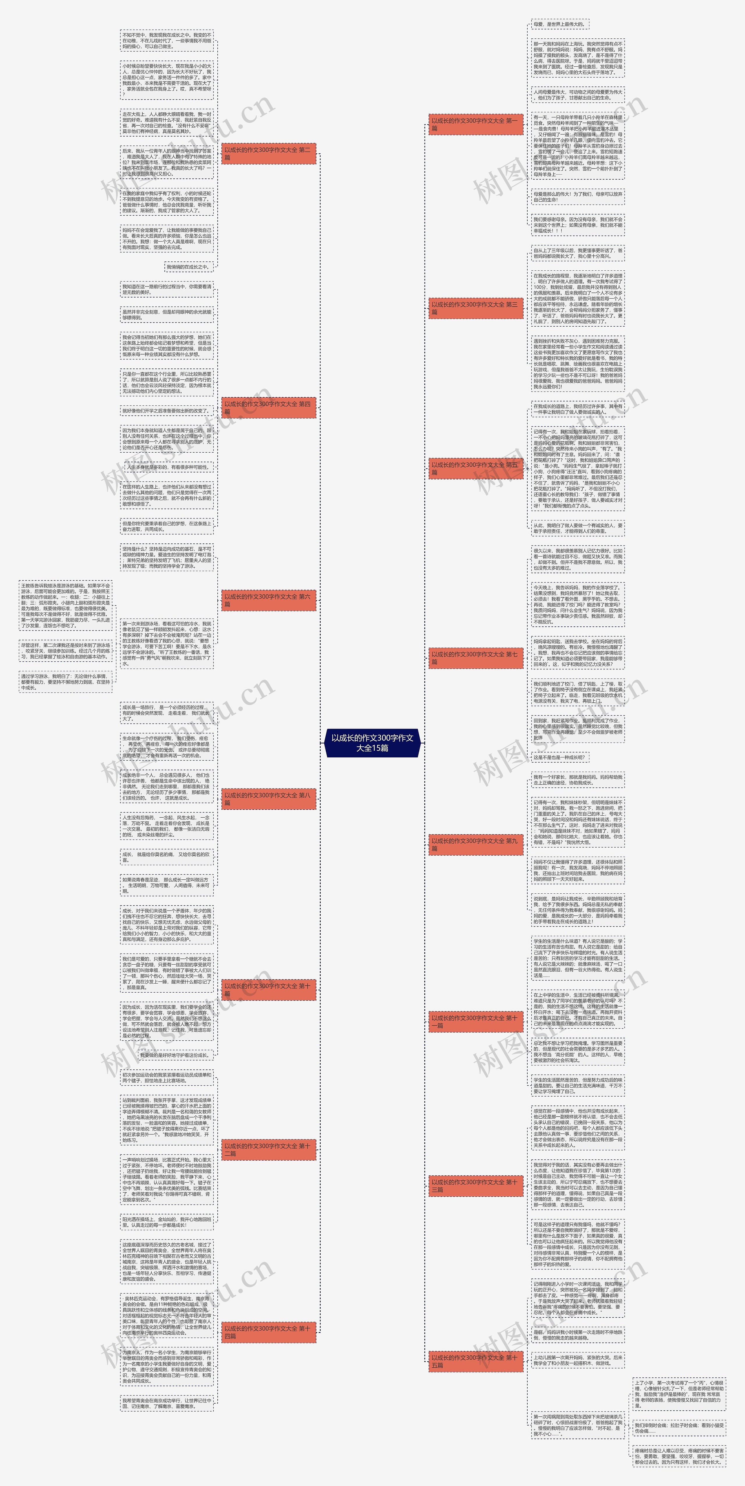 以成长的作文300字作文大全15篇思维导图