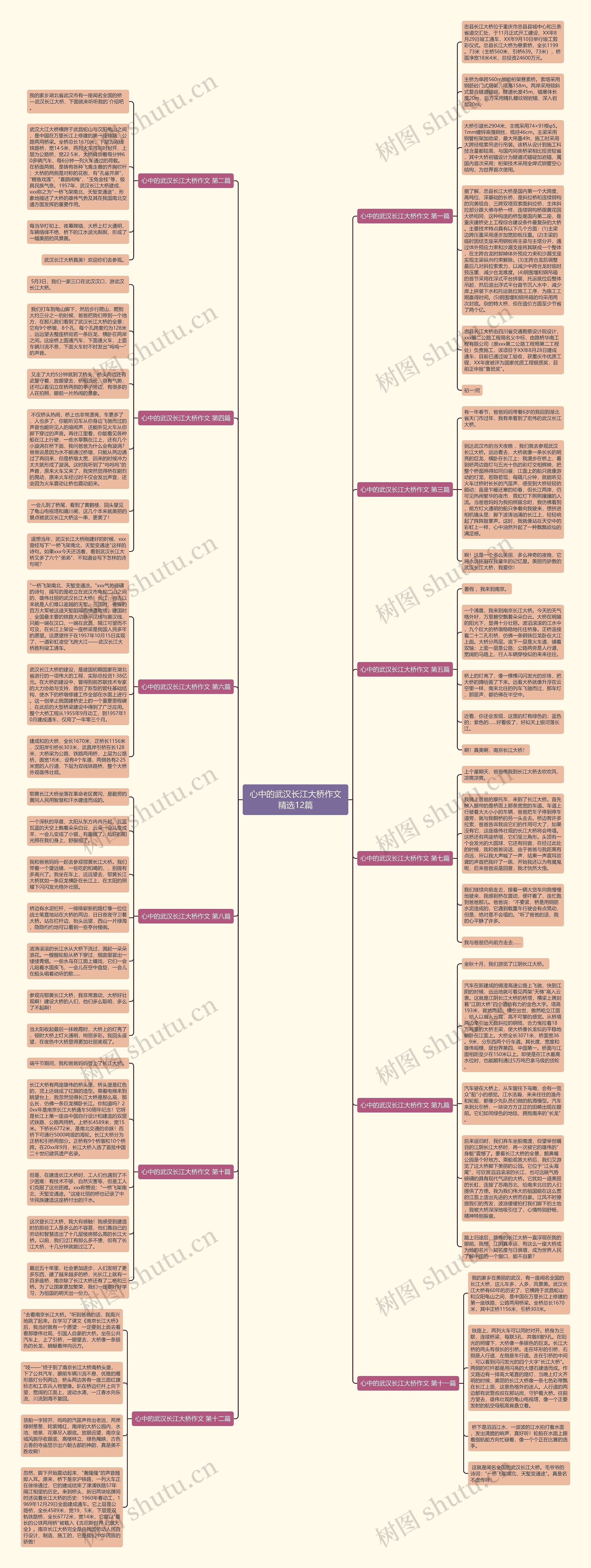 心中的武汉长江大桥作文精选12篇思维导图