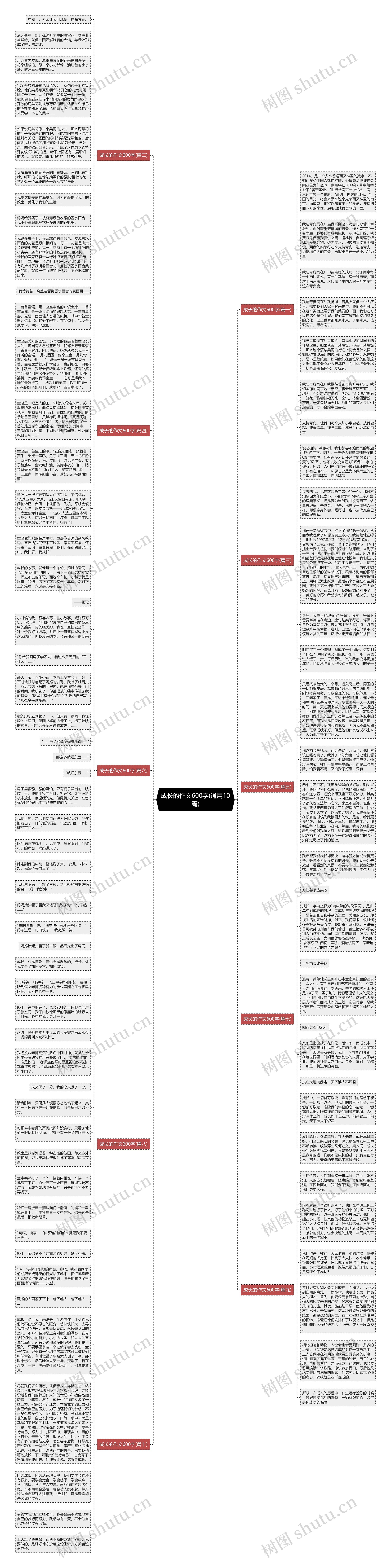 成长的作文600字(通用10篇)思维导图