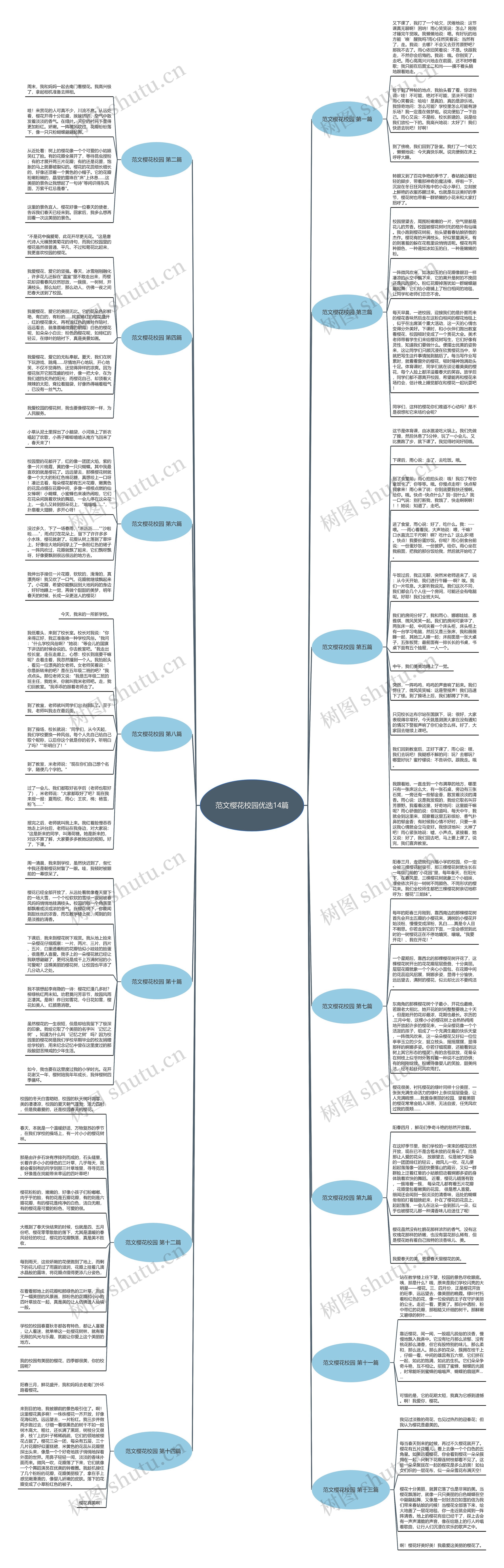 范文樱花校园优选14篇思维导图高清图 范文樱花校园优选14篇思维导图