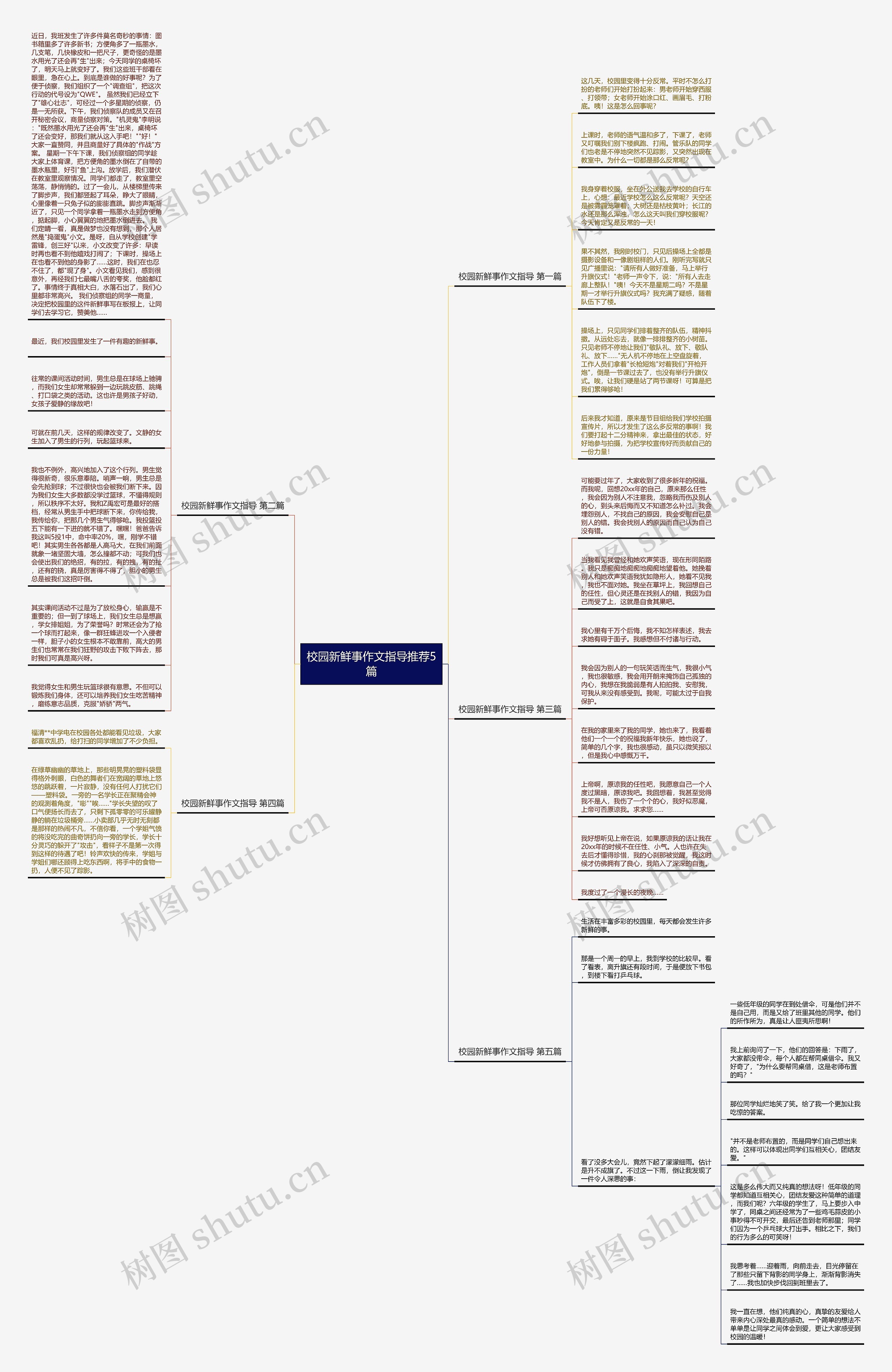 校园新鲜事作文指导推荐5篇思维导图
