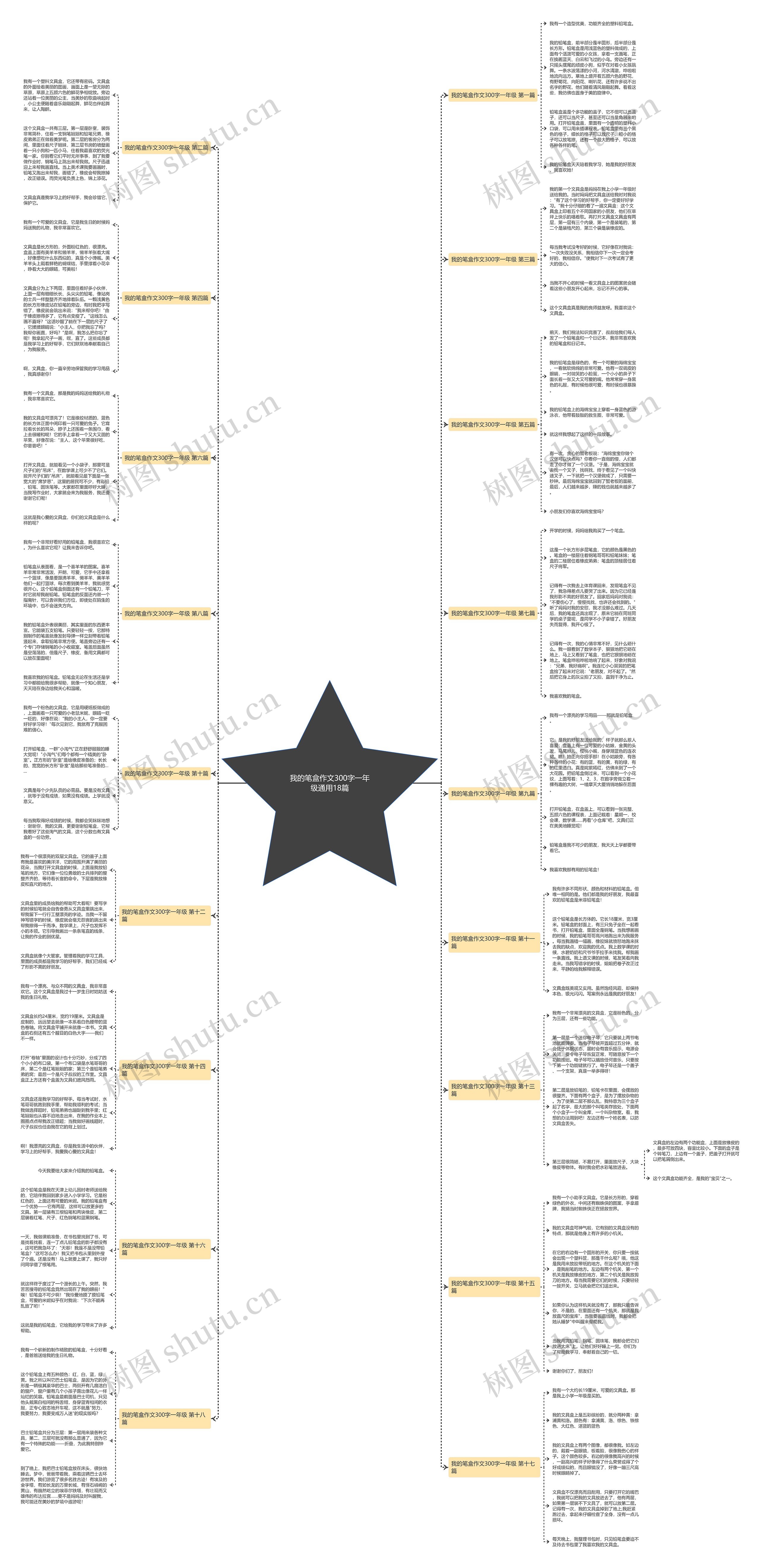 我的笔盒作文300字一年级通用18篇思维导图