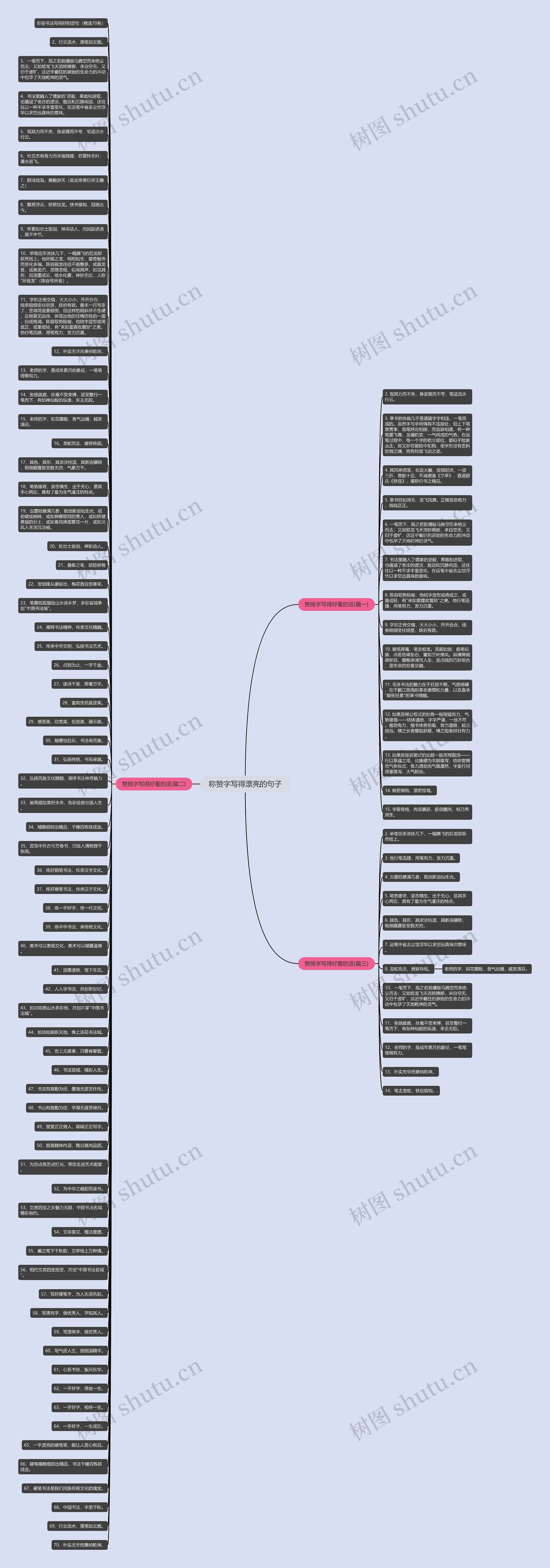称赞字写得漂亮的句子思维导图