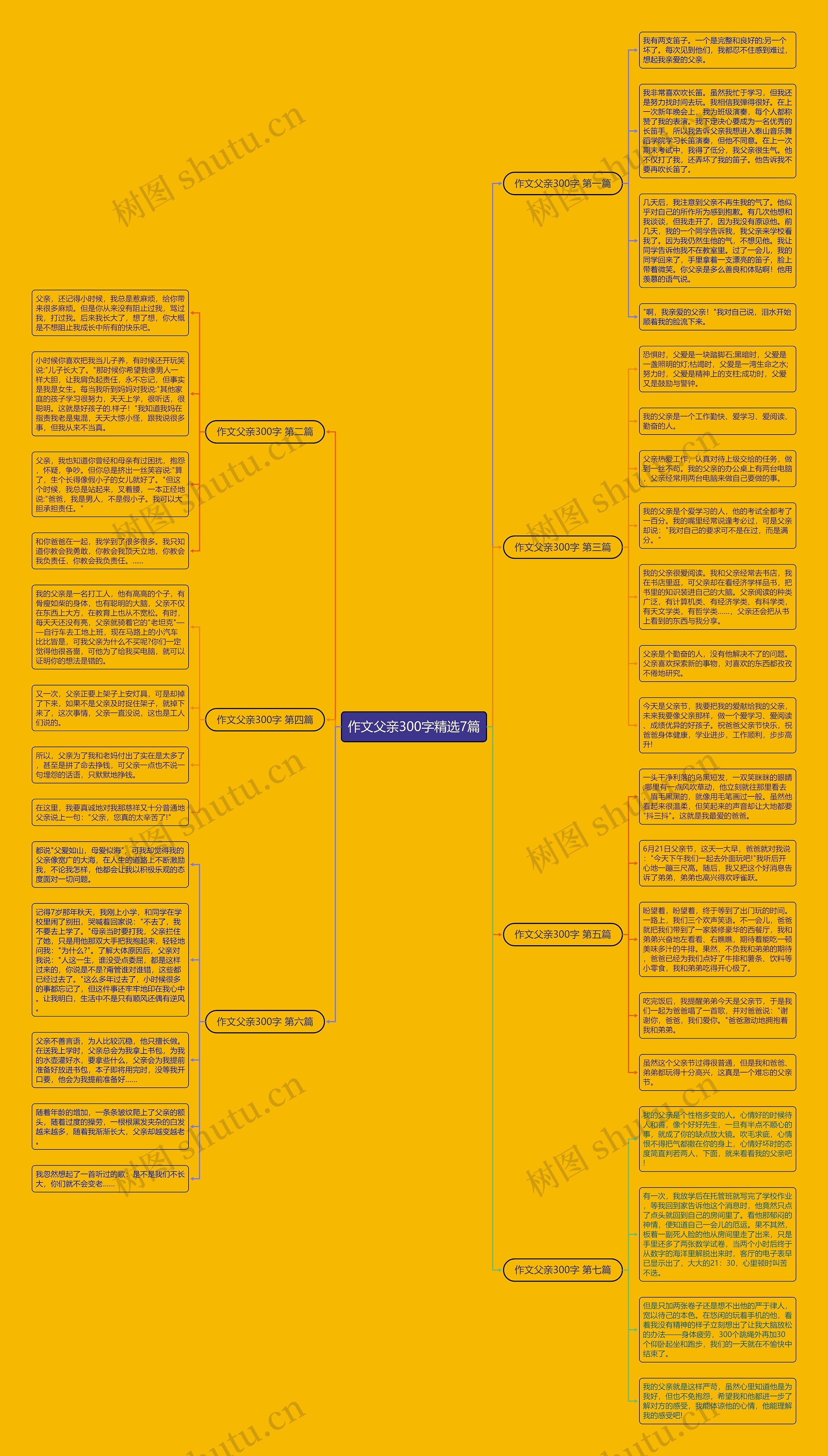 作文父亲300字精选7篇思维导图
