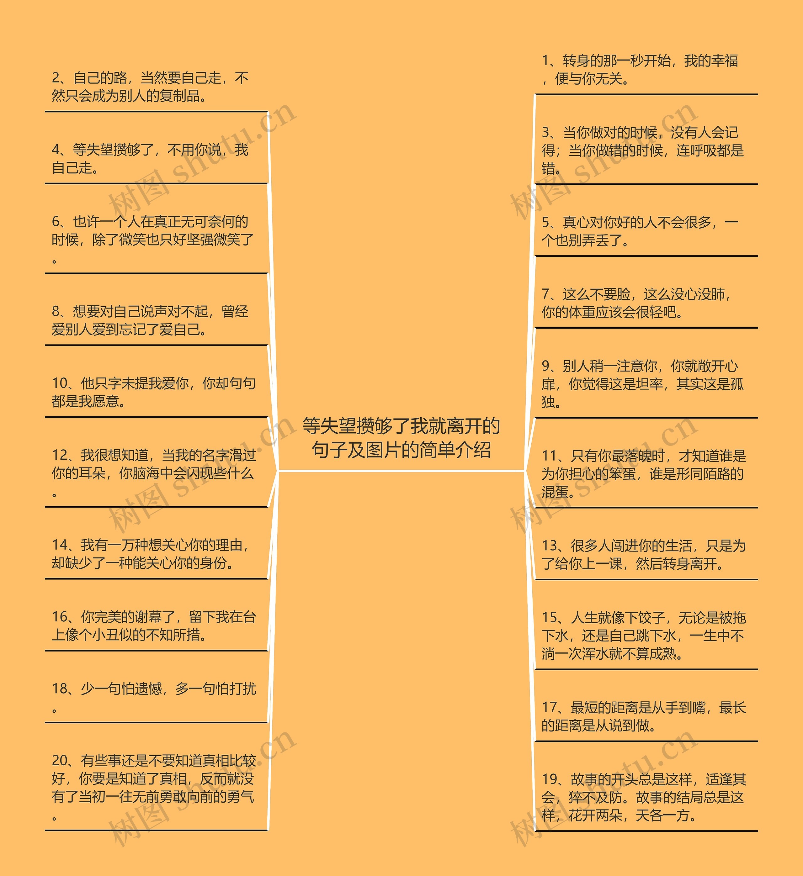 等失望攒够了我就离开的句子及图片的简单介绍思维导图