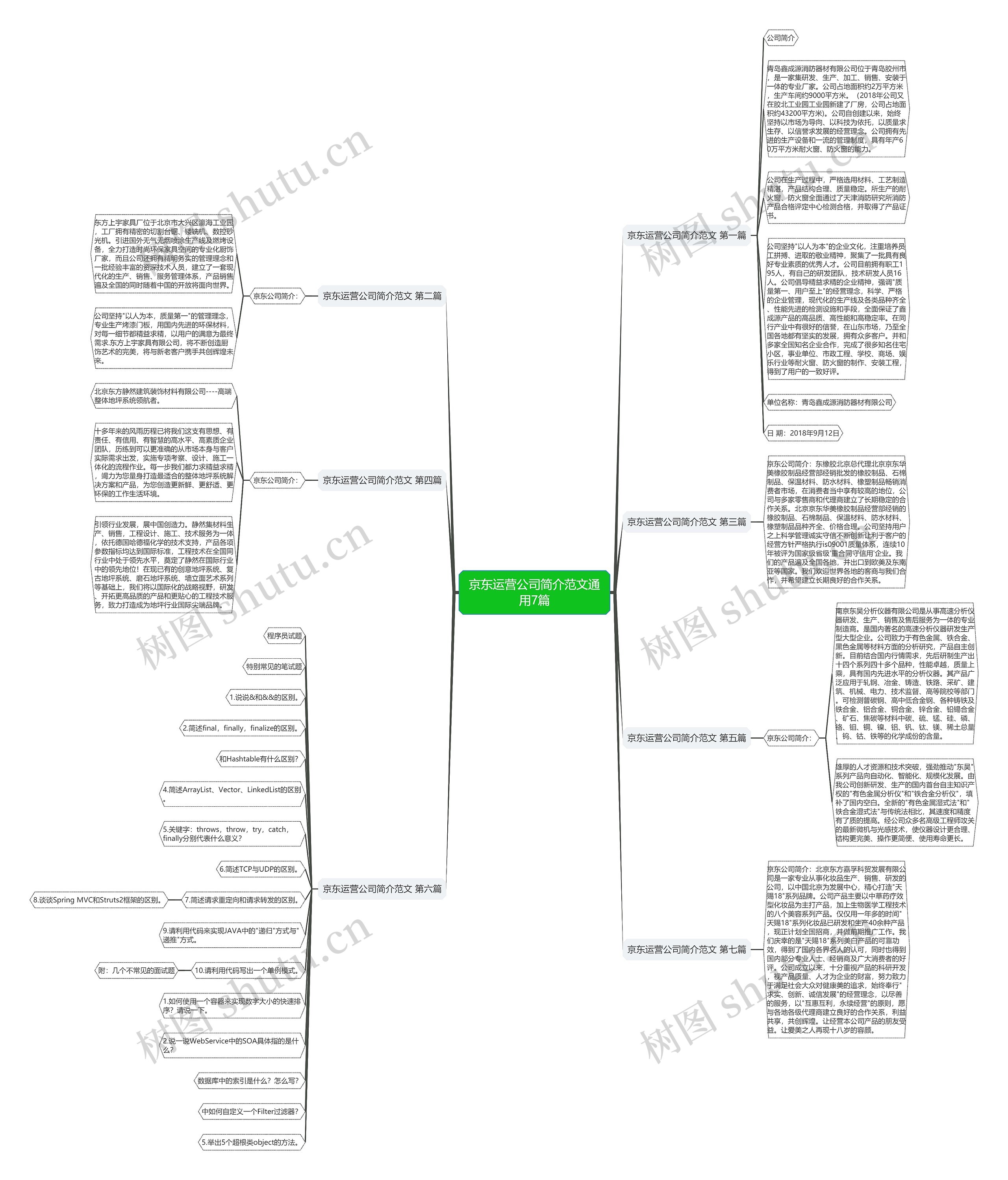 京东运营公司简介范文通用7篇思维导图