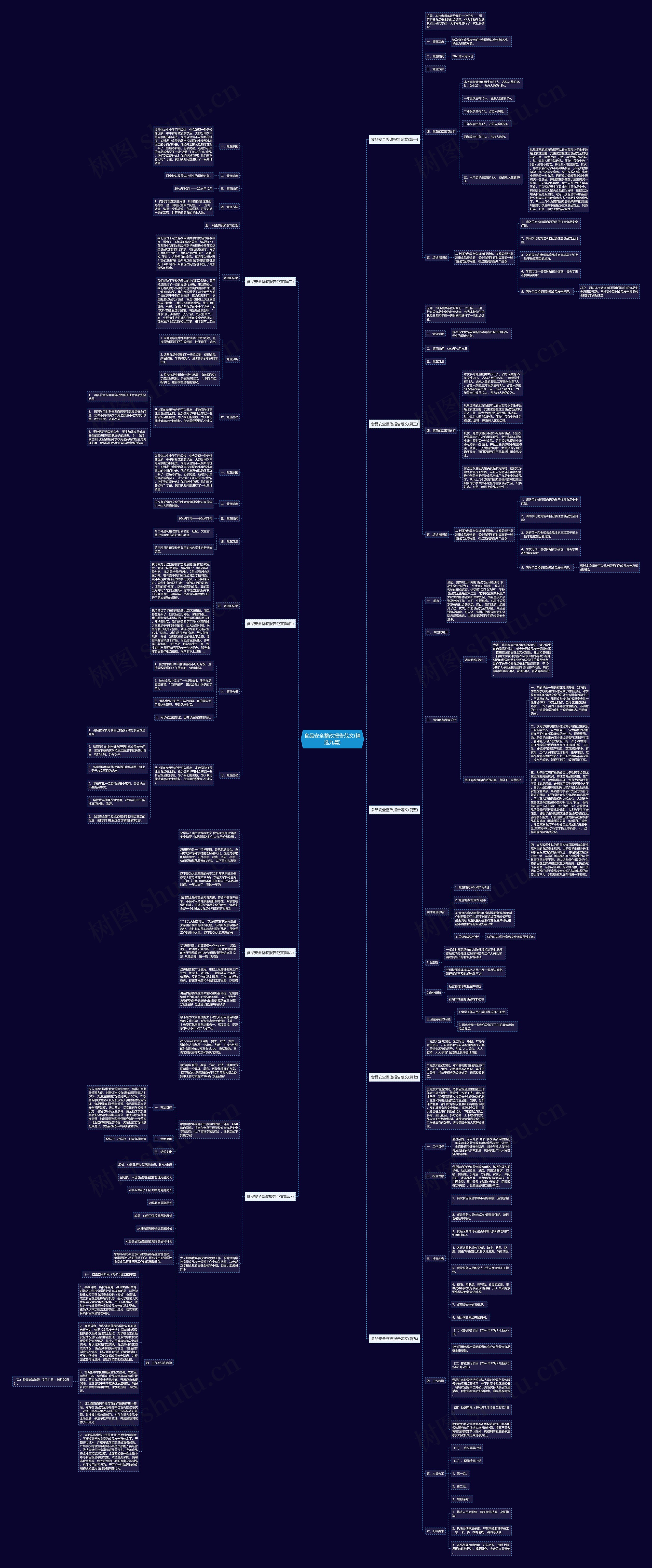 食品安全整改报告范文(精选九篇)思维导图