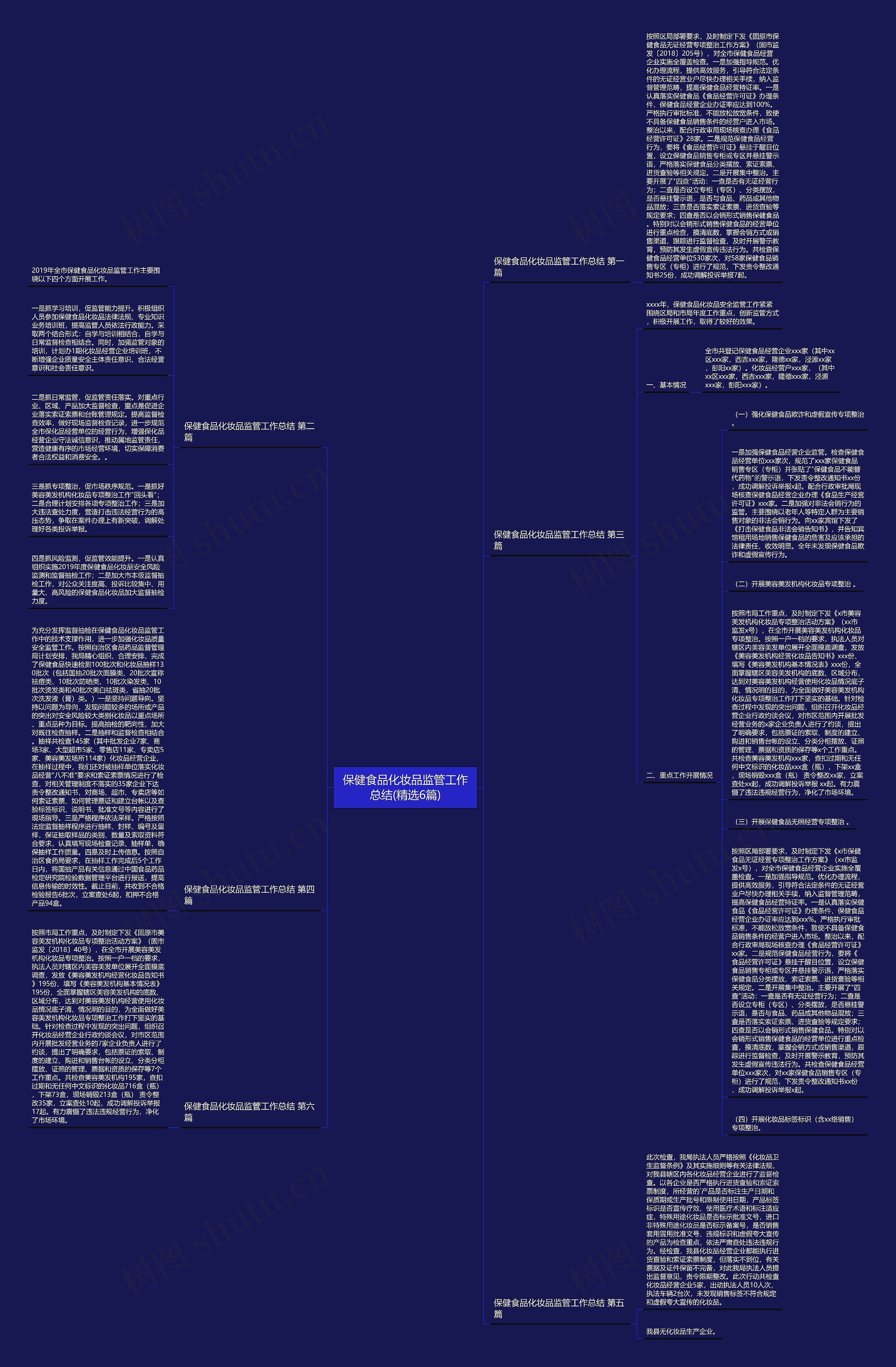 保健食品化妆品监管工作总结(精选6篇)思维导图