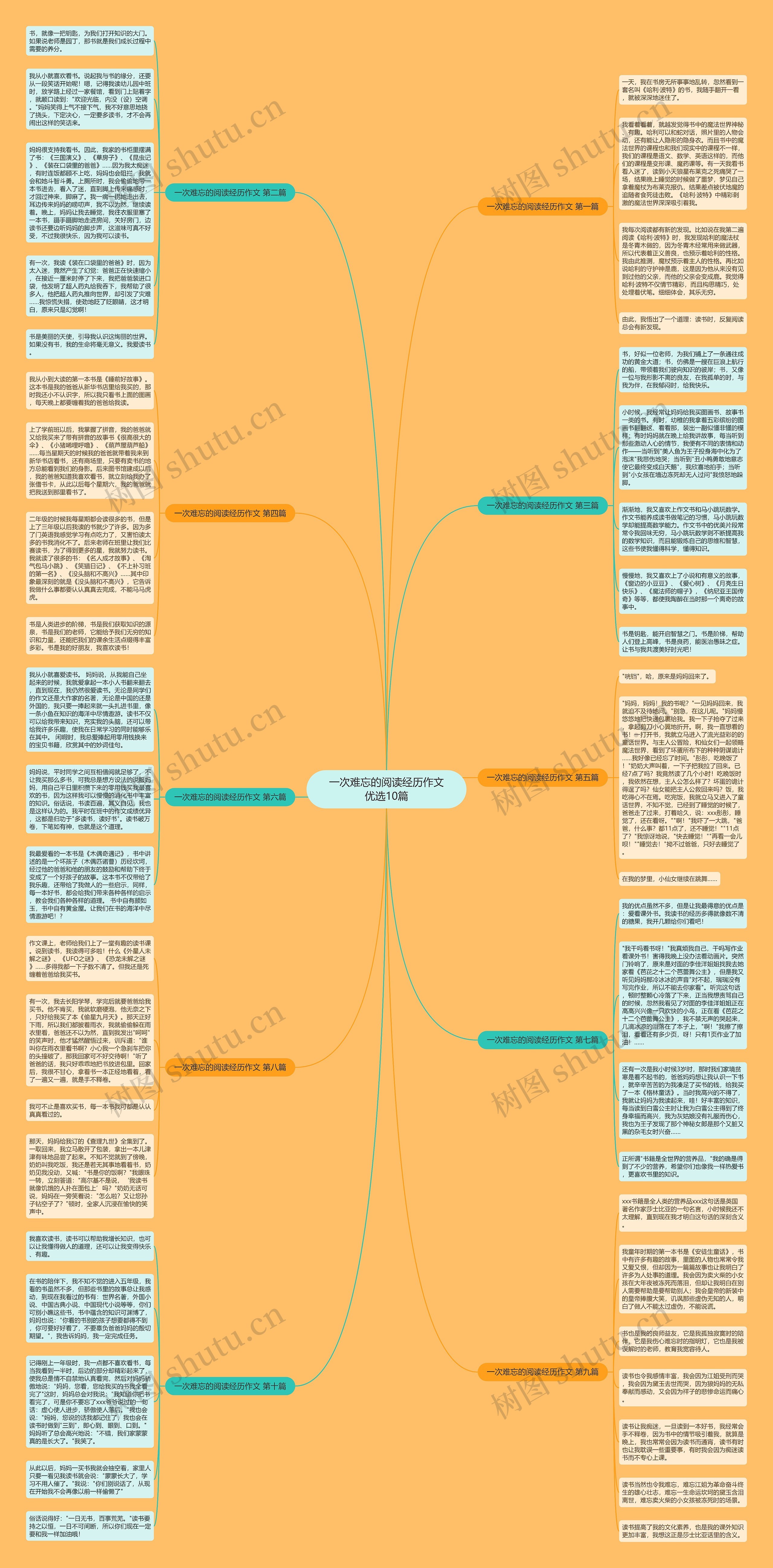 一次难忘的阅读经历作文优选10篇思维导图