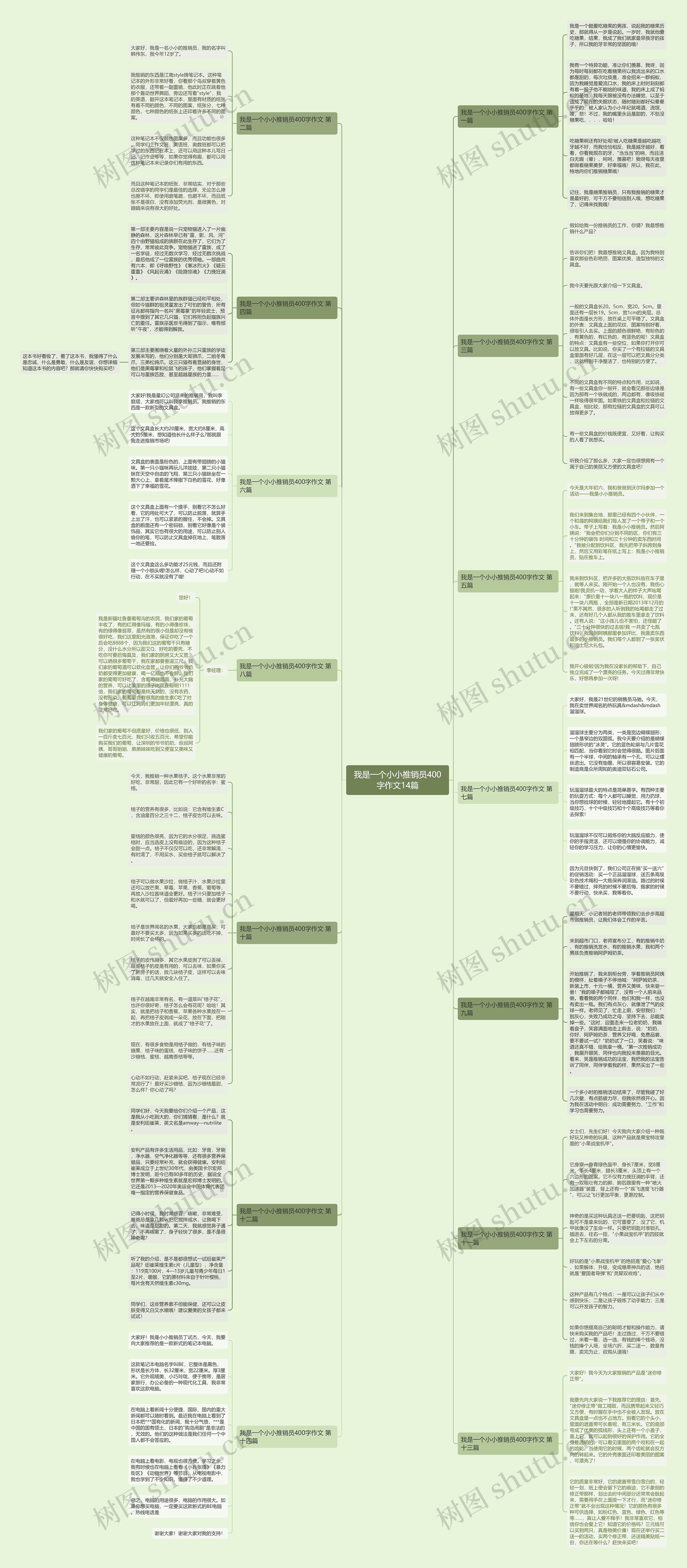 我是一个小小推销员400字作文14篇思维导图