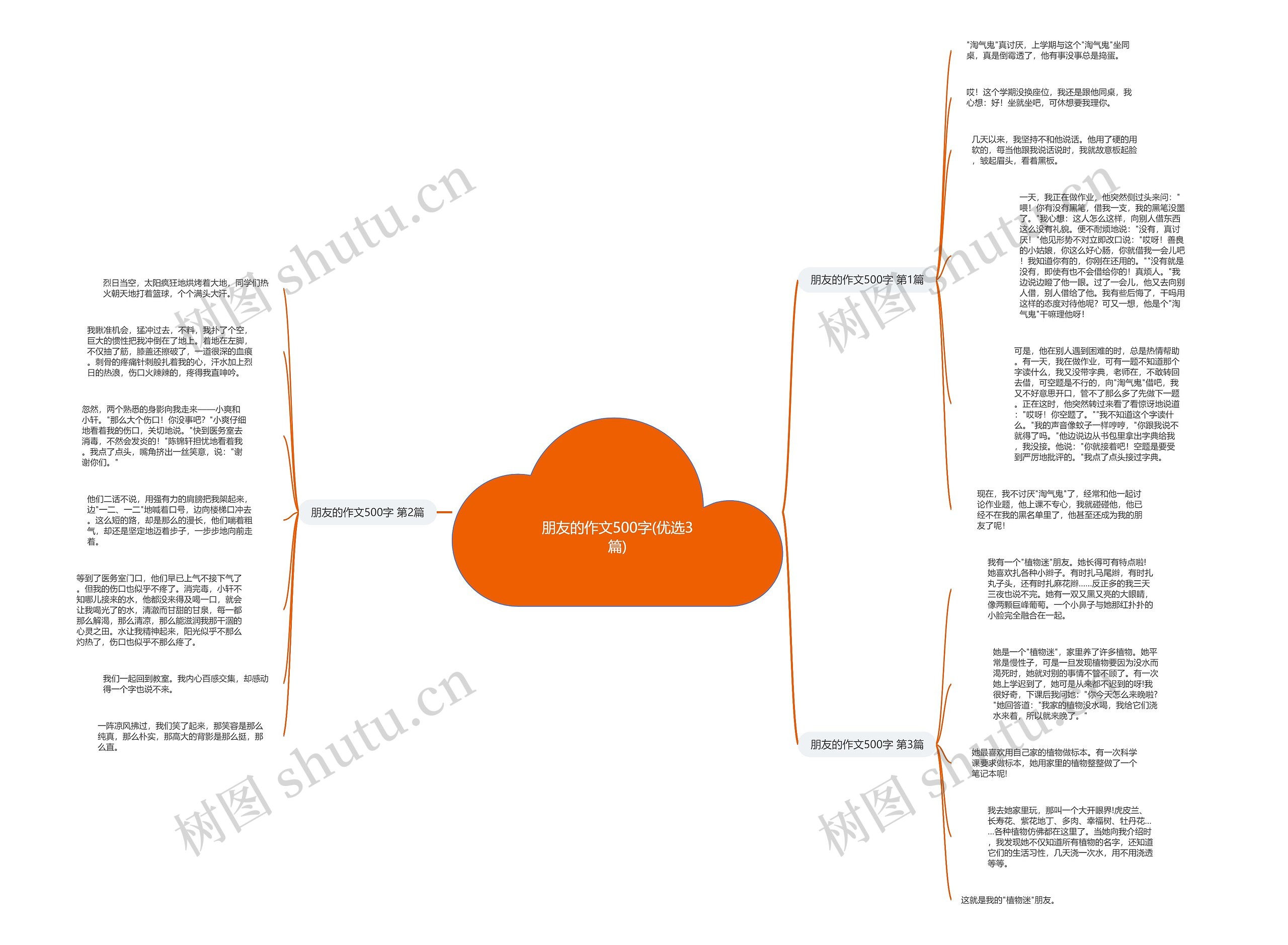 朋友的作文500字(优选3篇)思维导图