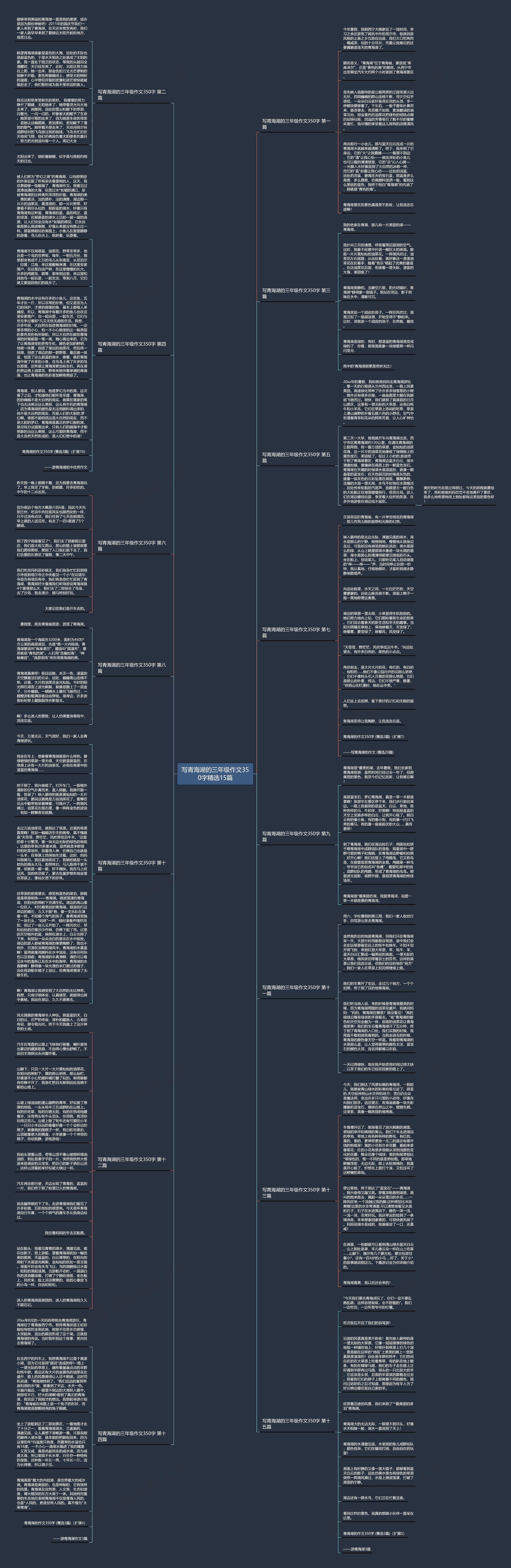 写青海湖的三年级作文350字精选15篇思维导图