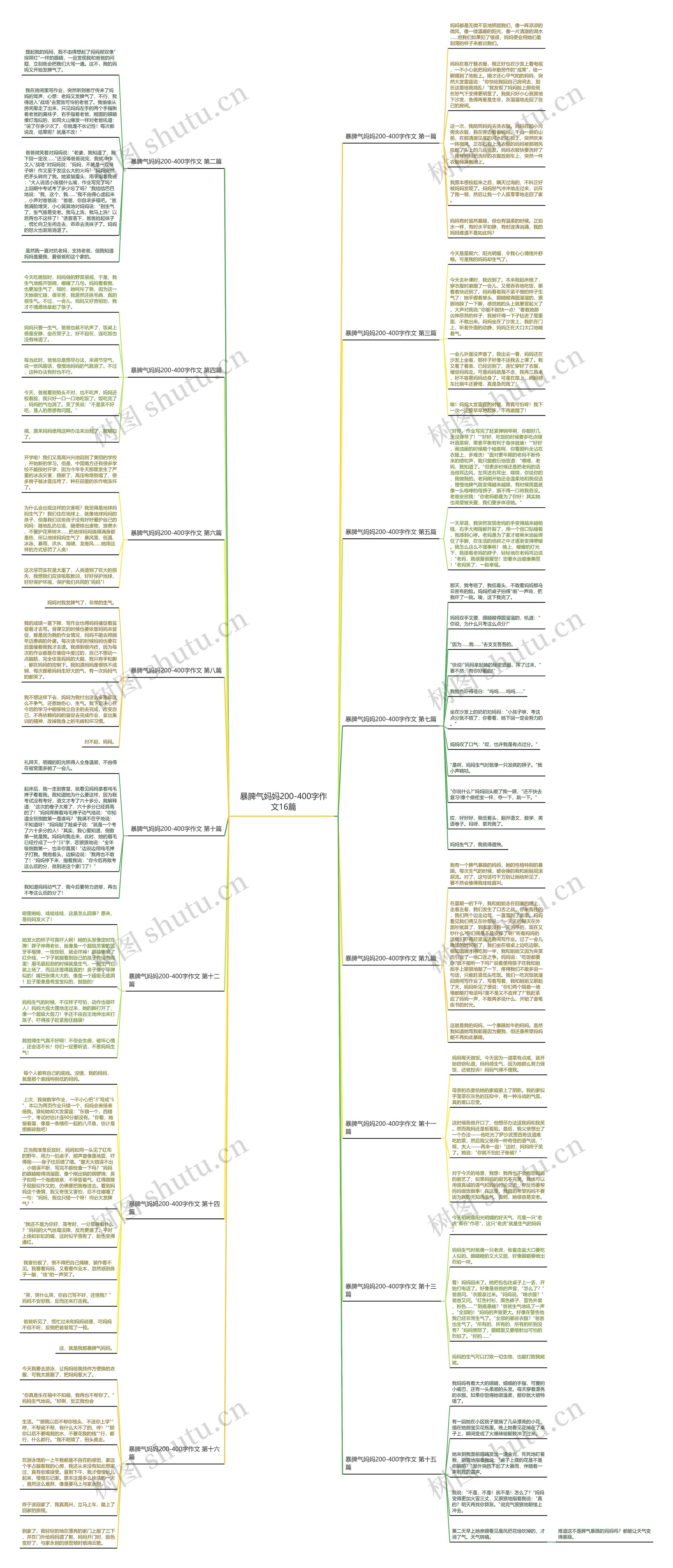 暴脾气妈妈200-400字作文16篇思维导图