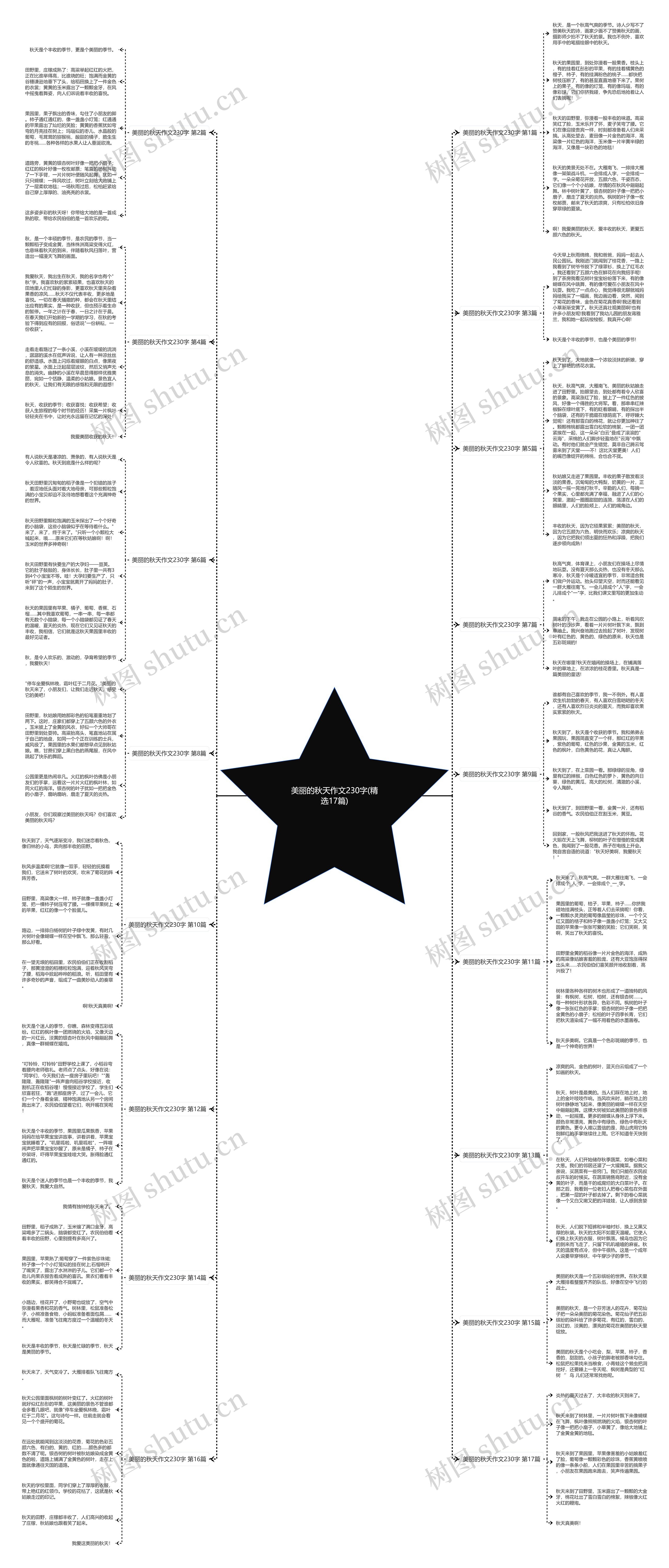 美丽的秋天作文230字(精选17篇)思维导图