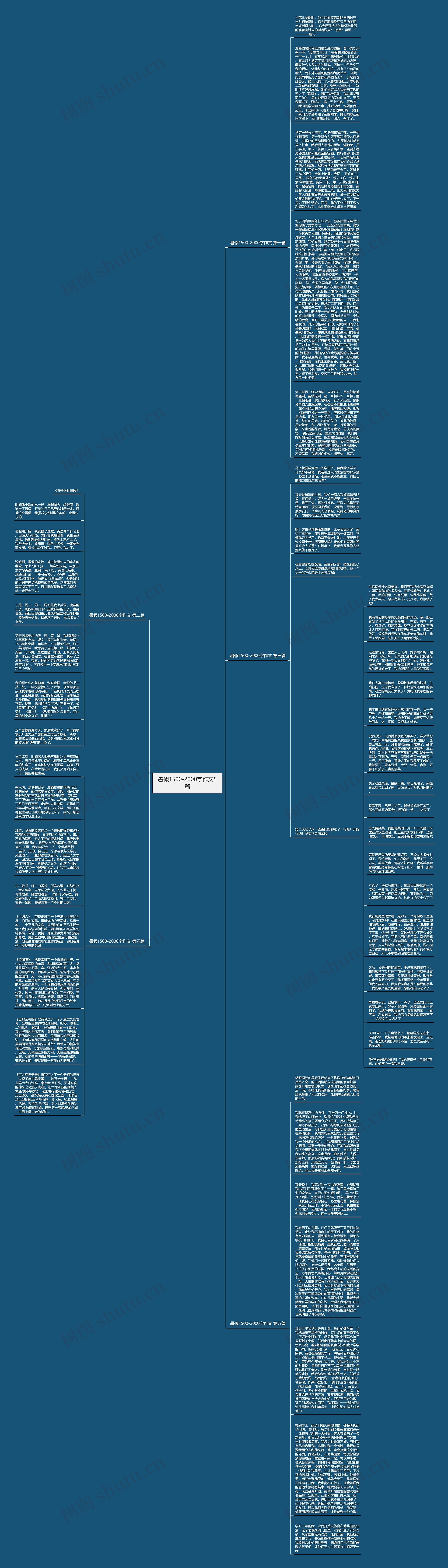 暑假1500-2000字作文5篇思维导图