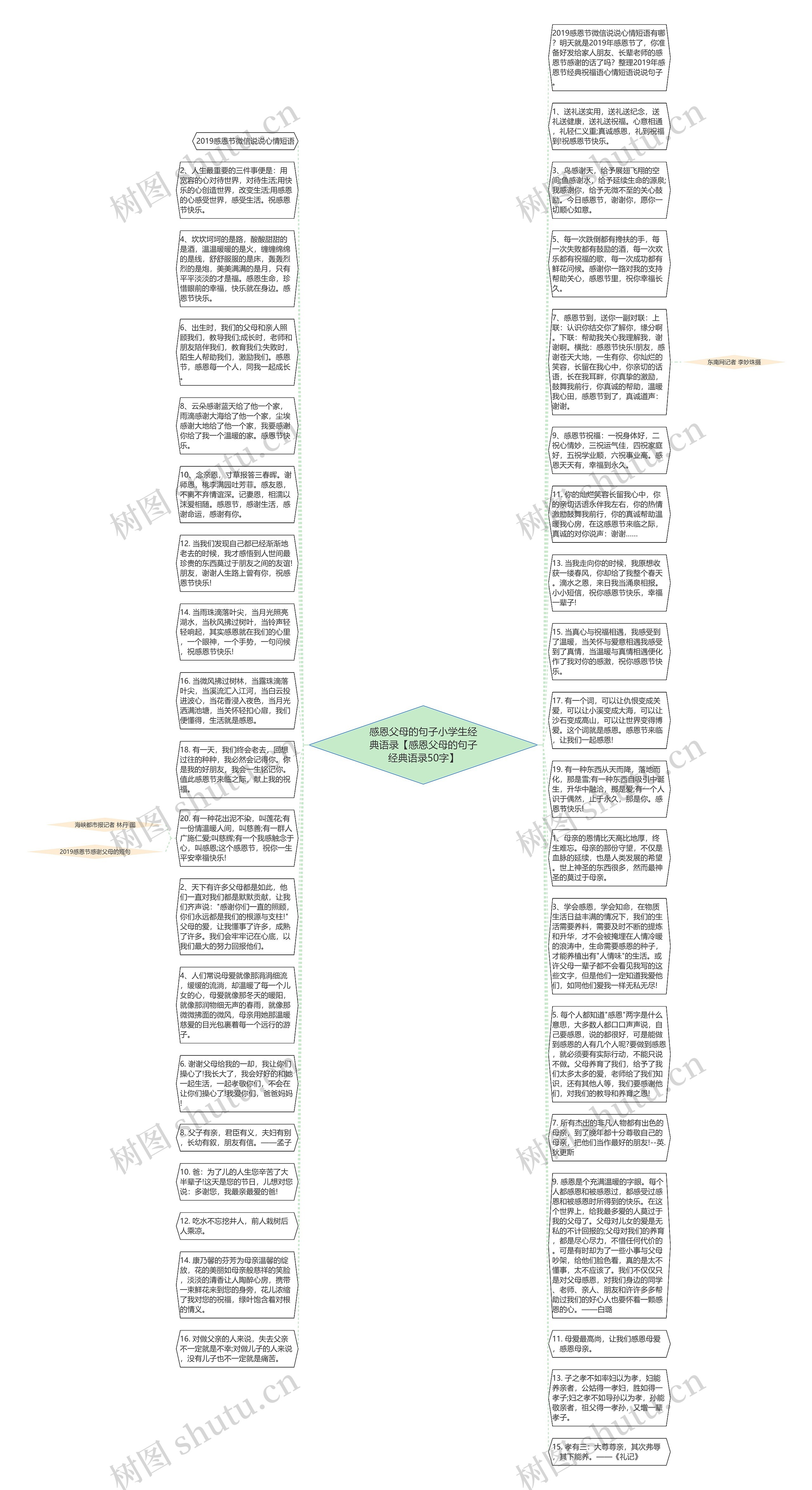 感恩父母的句子小学生经典语录【感恩父母的句子经典语录50字】思维导图