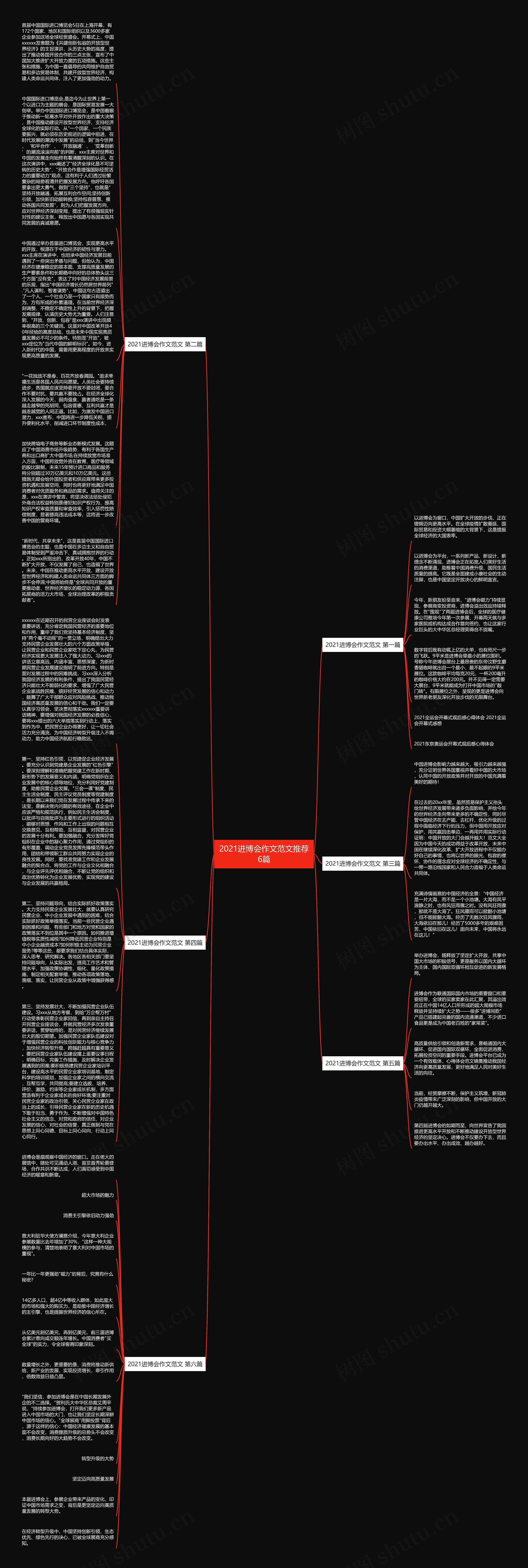 2021进博会作文范文推荐6篇思维导图