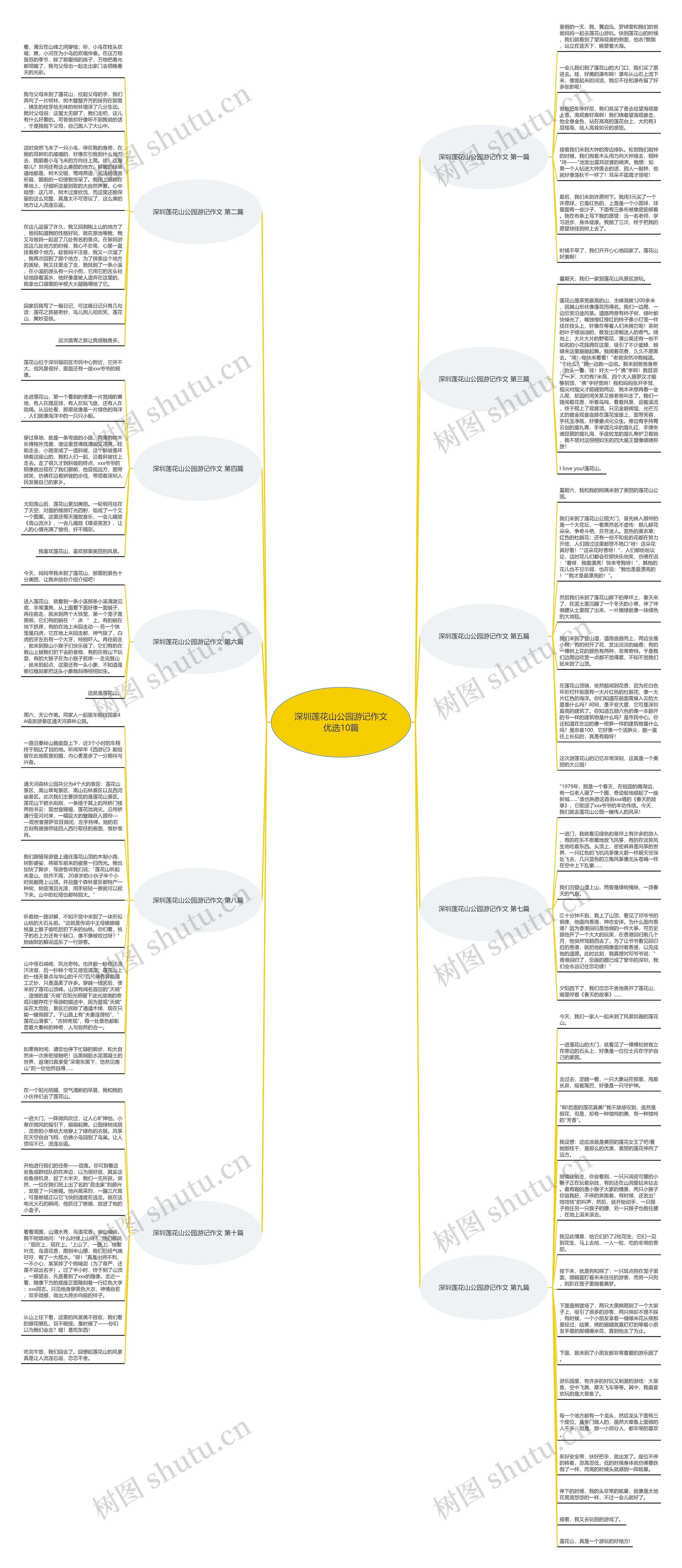 深圳莲花山公园游记作文优选10篇思维导图